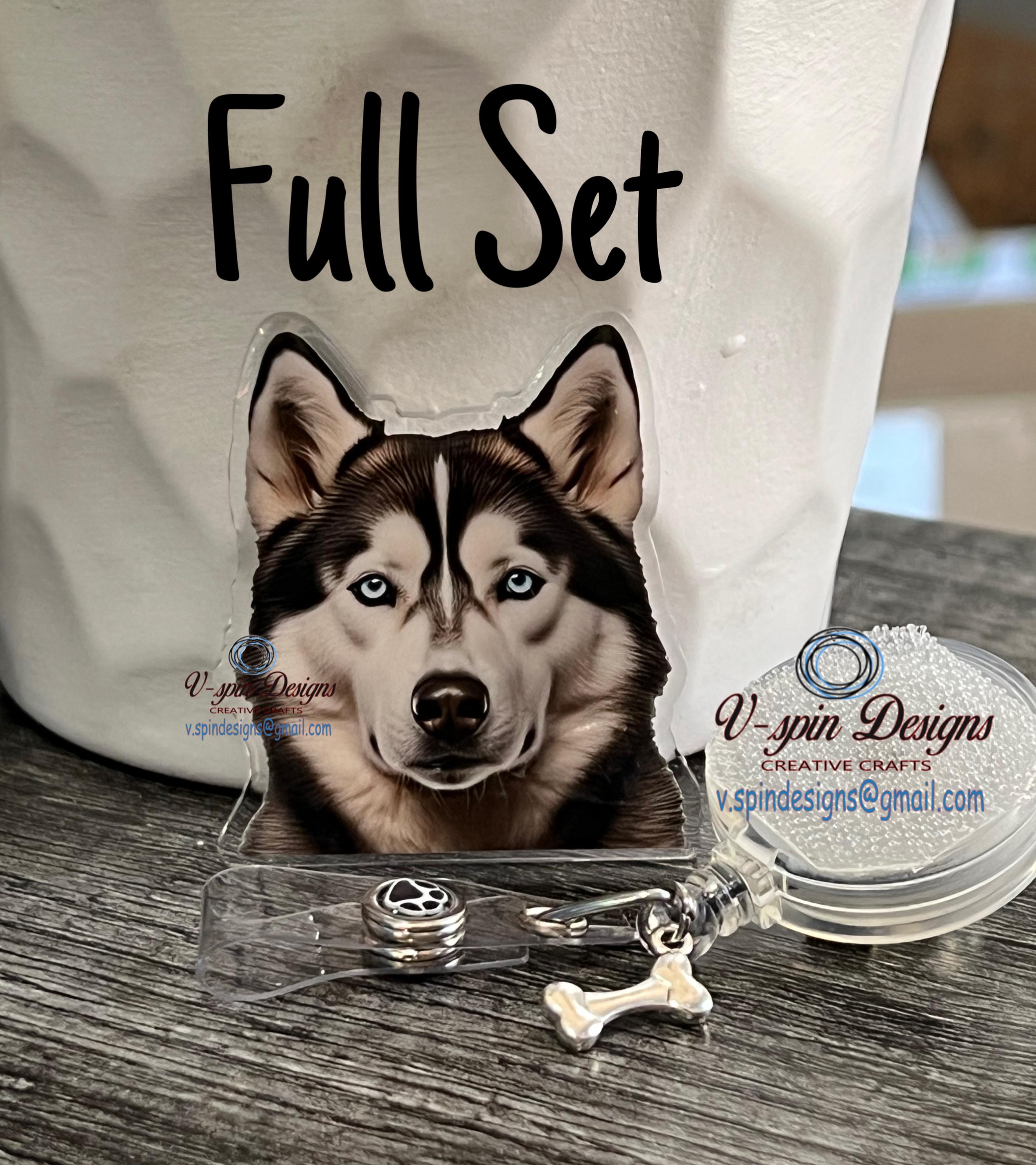 Siberian Husky badge reel/ID Holder/card holder/dogs/nurse