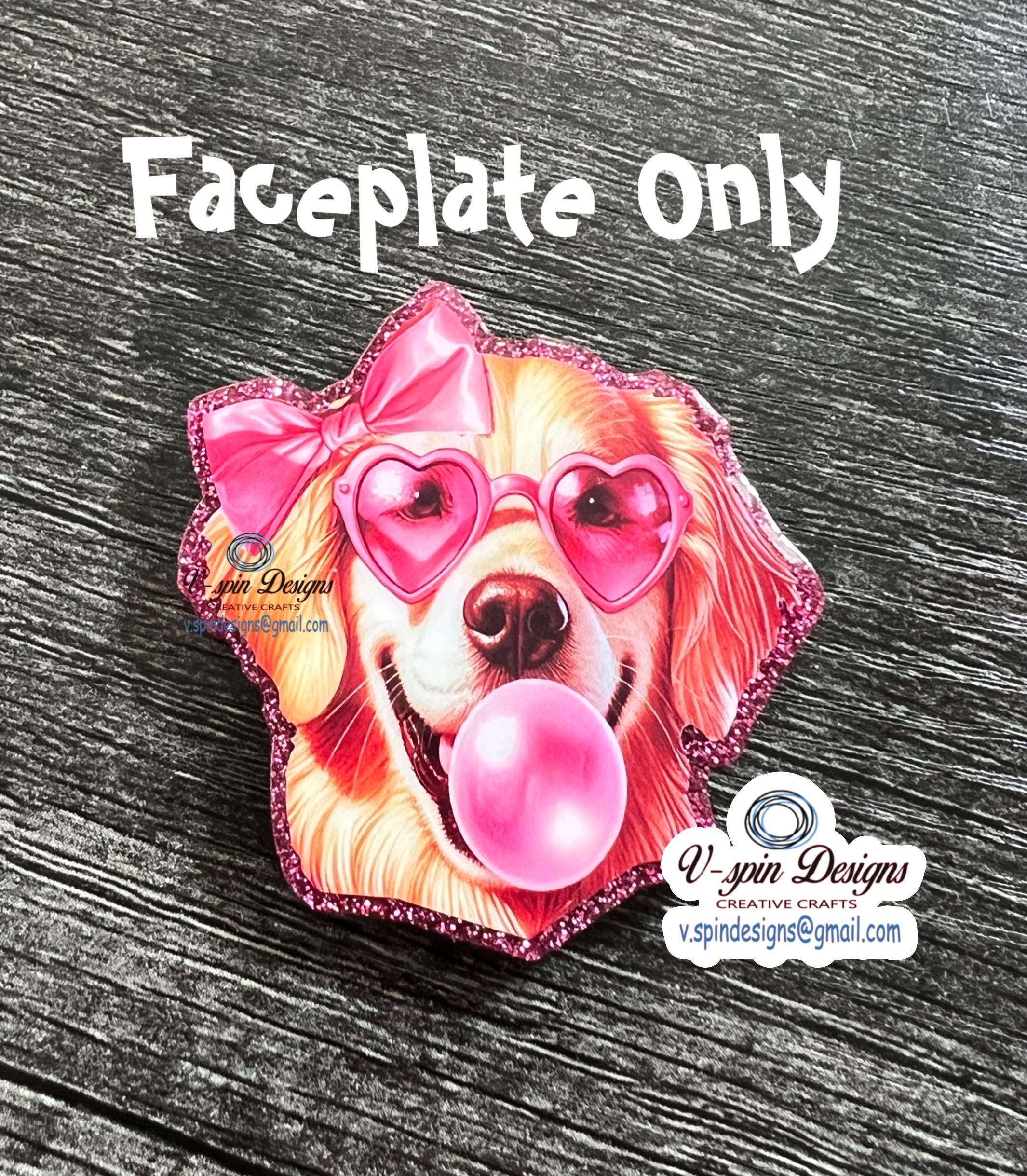 Girl Golden Retriever Bubblegum Badge Reel | Retractable Acrylic ID Holder