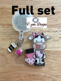 Coffee Cow Bandana Badge Reel | Western Retractable Acrylic ID Holder