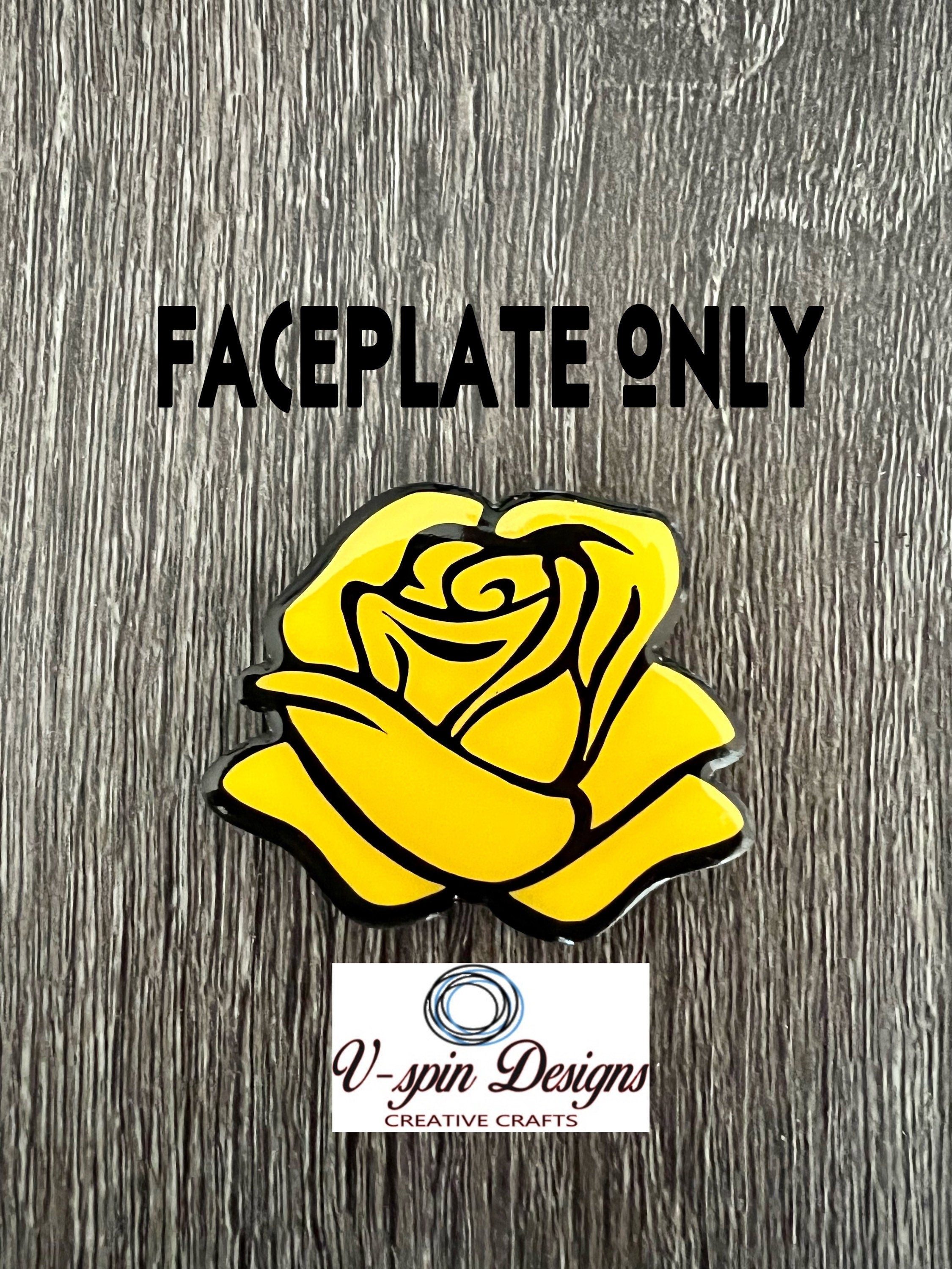 2” Acrylic, Yellow Rose badge reel/ID Holder/card holder/teachers/nurses