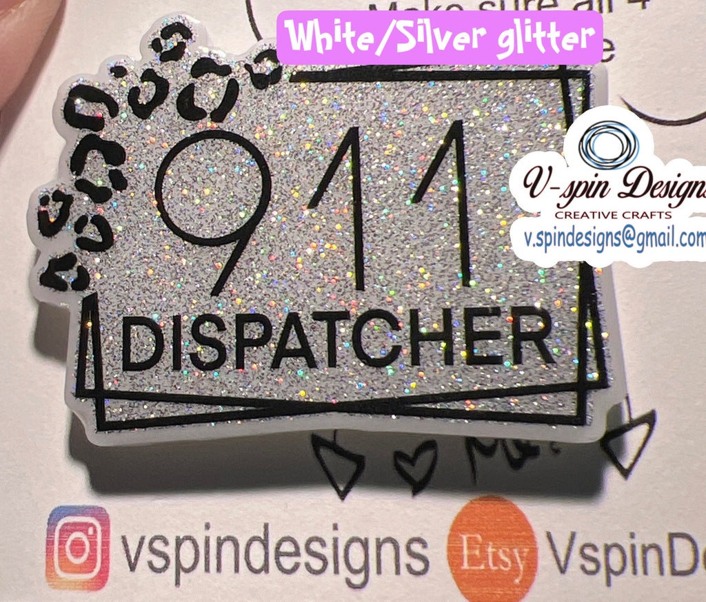 1.9” Acrylic- 911 Dispatcher badge reel/ID Holder/card holder/911 emergency