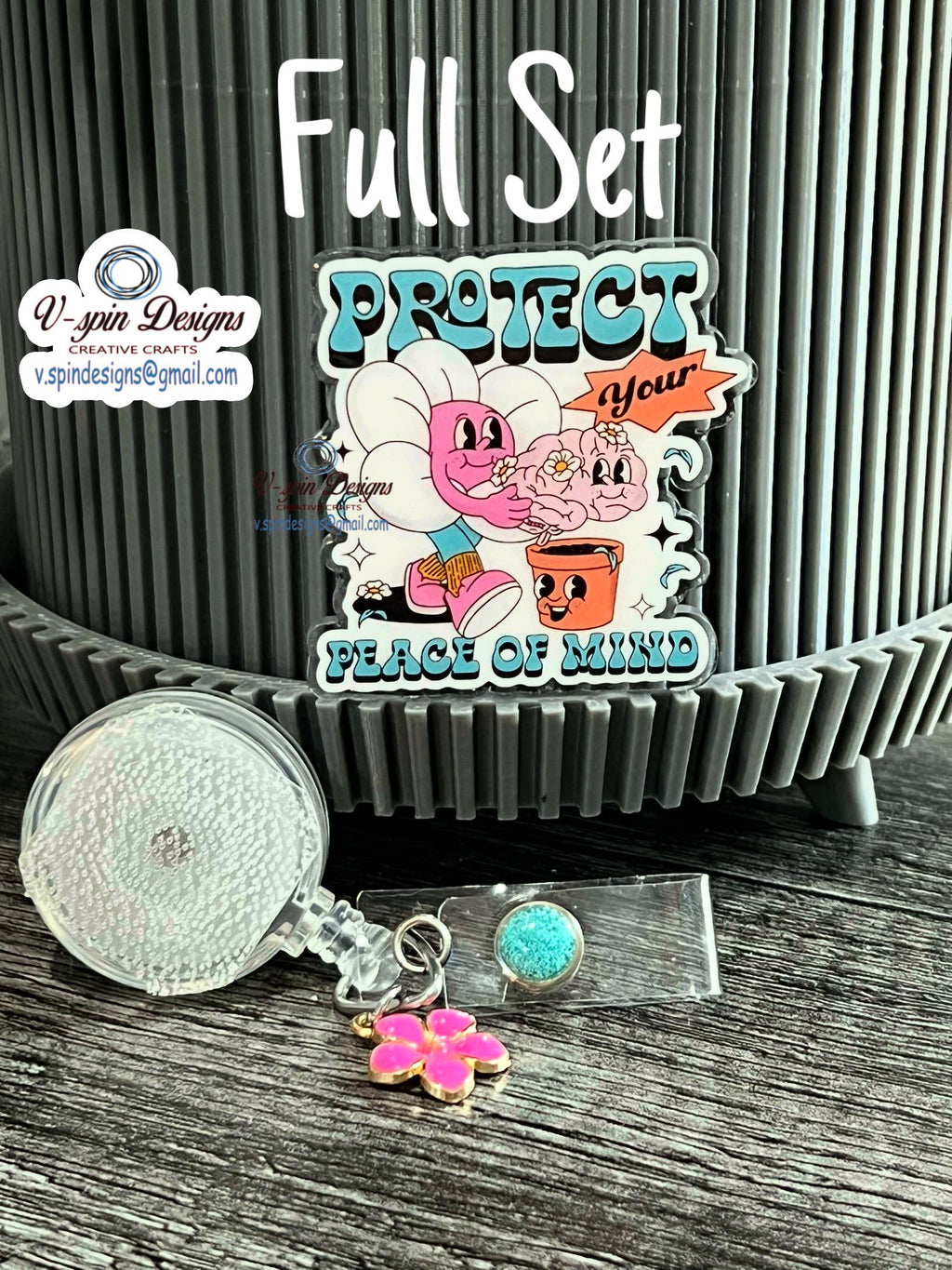 "Protect Your Peace of Mind" Badge Reel | Inspirational Retractable ID Holder