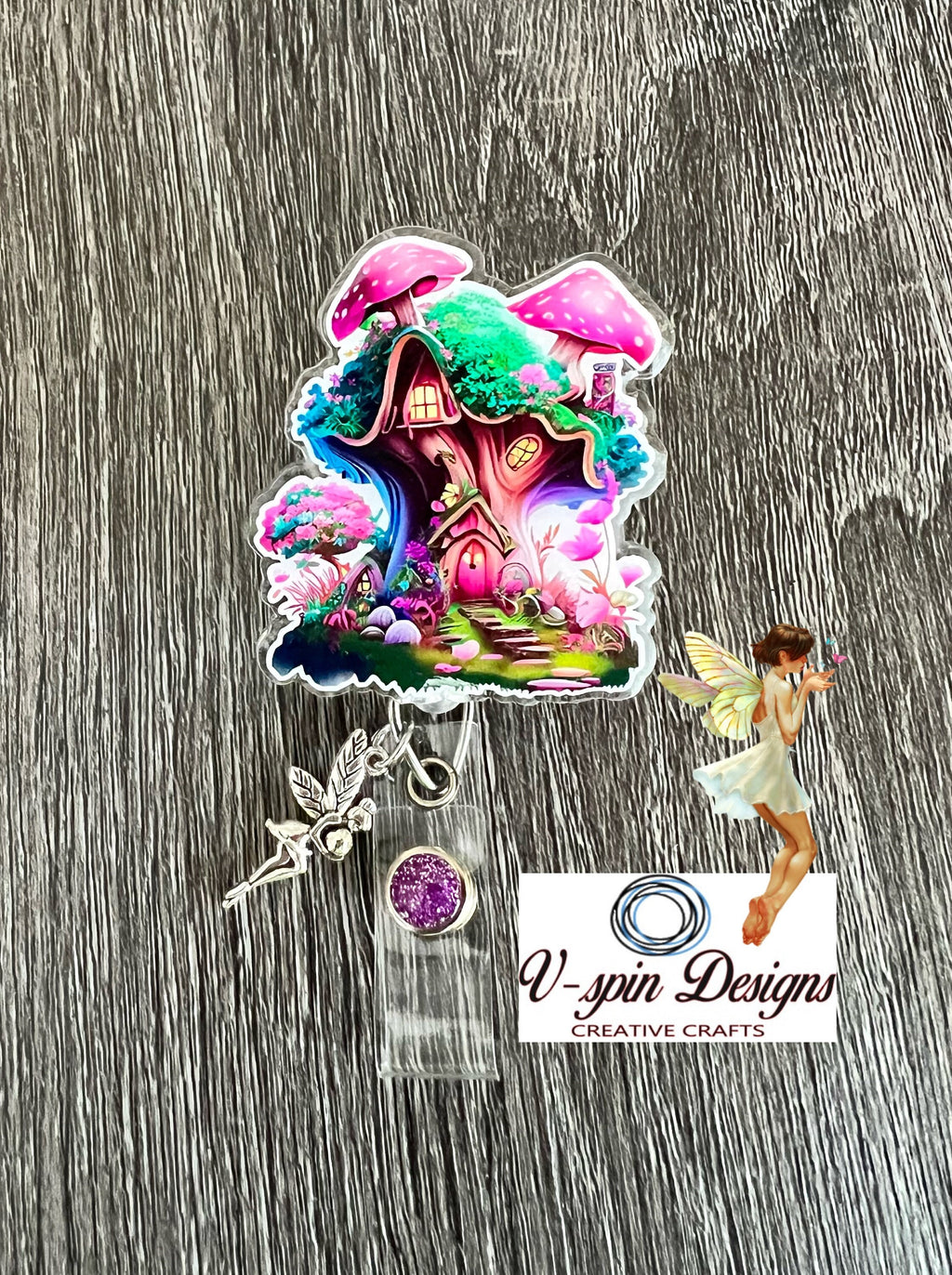 Fairy Home retractable badge reel/ID holder/nurse/card holder/teachers/students/Fairy badge reels