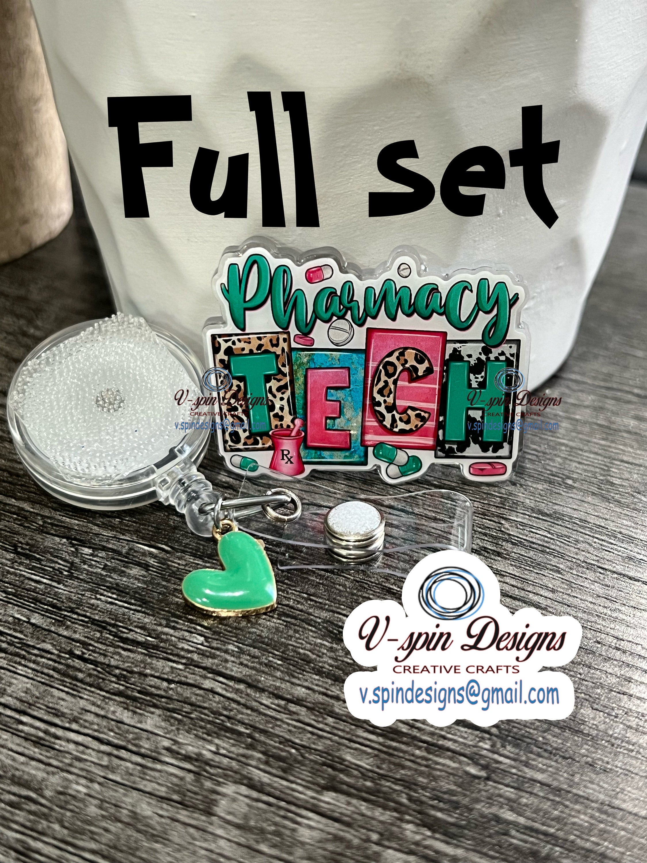 Pharmacy Tech badge reel/ID Holder card holder/pharmacy badge reels