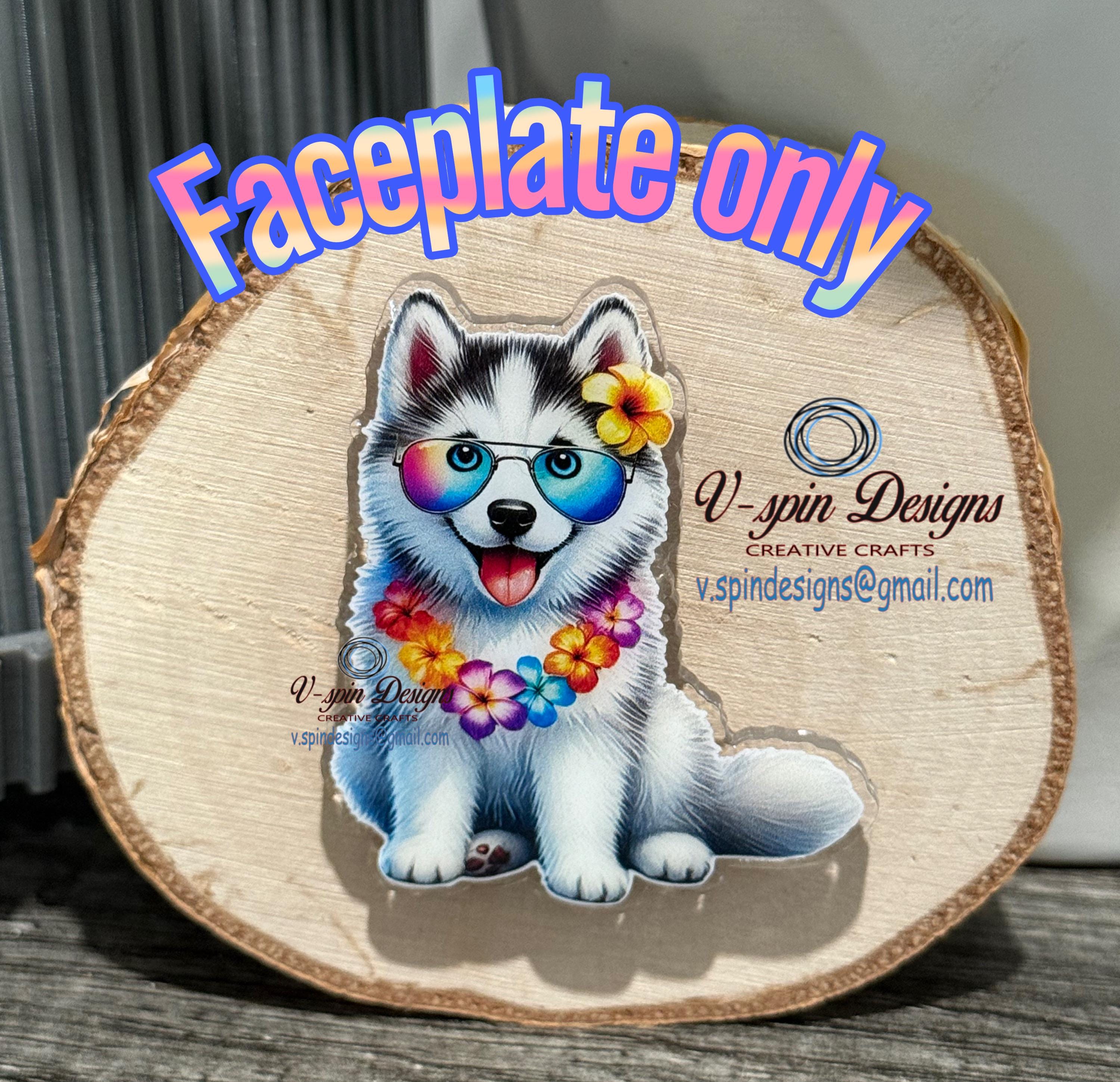 Summer Husky Dog Badge Reel | Retractable Acrylic ID Holder