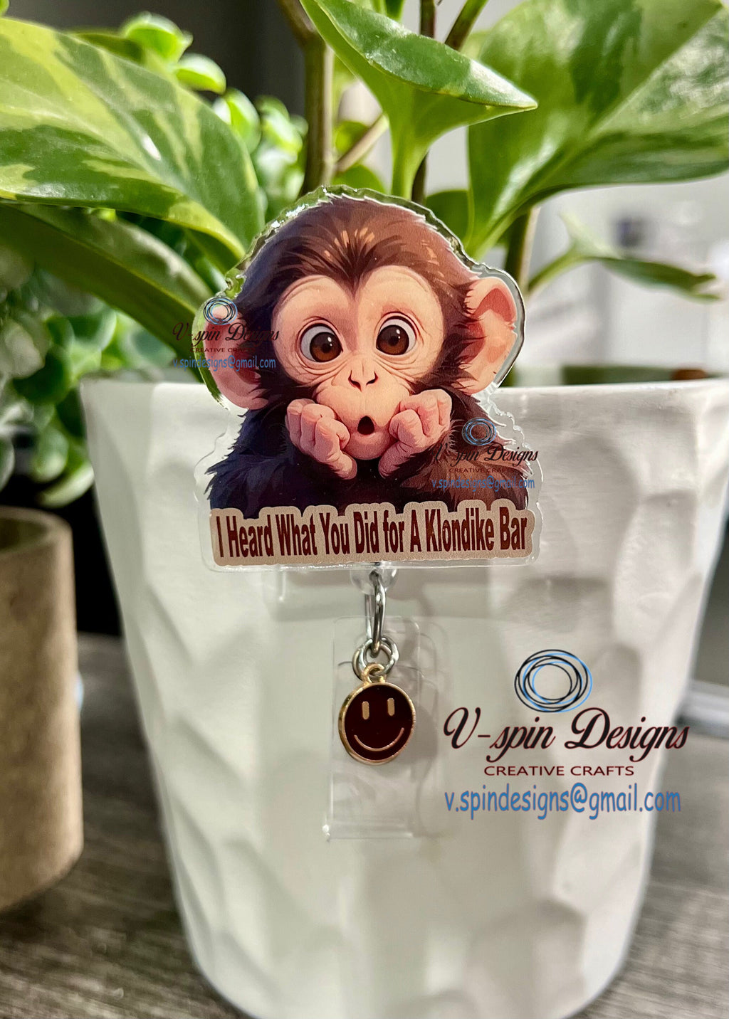 Klondike Monkey Badge reel/ID Holder card holder/nurse/teachers/fun/silly/funny badge reels