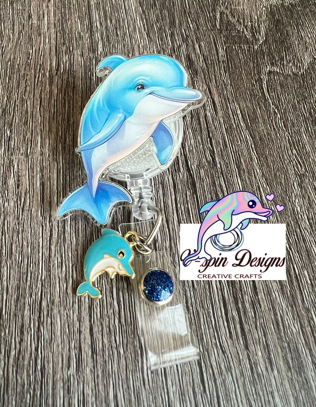 Cute Dolphin retractable badge reel/ID holder/nurse/card holder/teachers/ocean/summer badge reels
