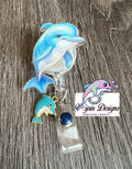 Cute Dolphin retractable badge reel/ID holder/nurse/card holder/teachers/ocean/summer badge reels