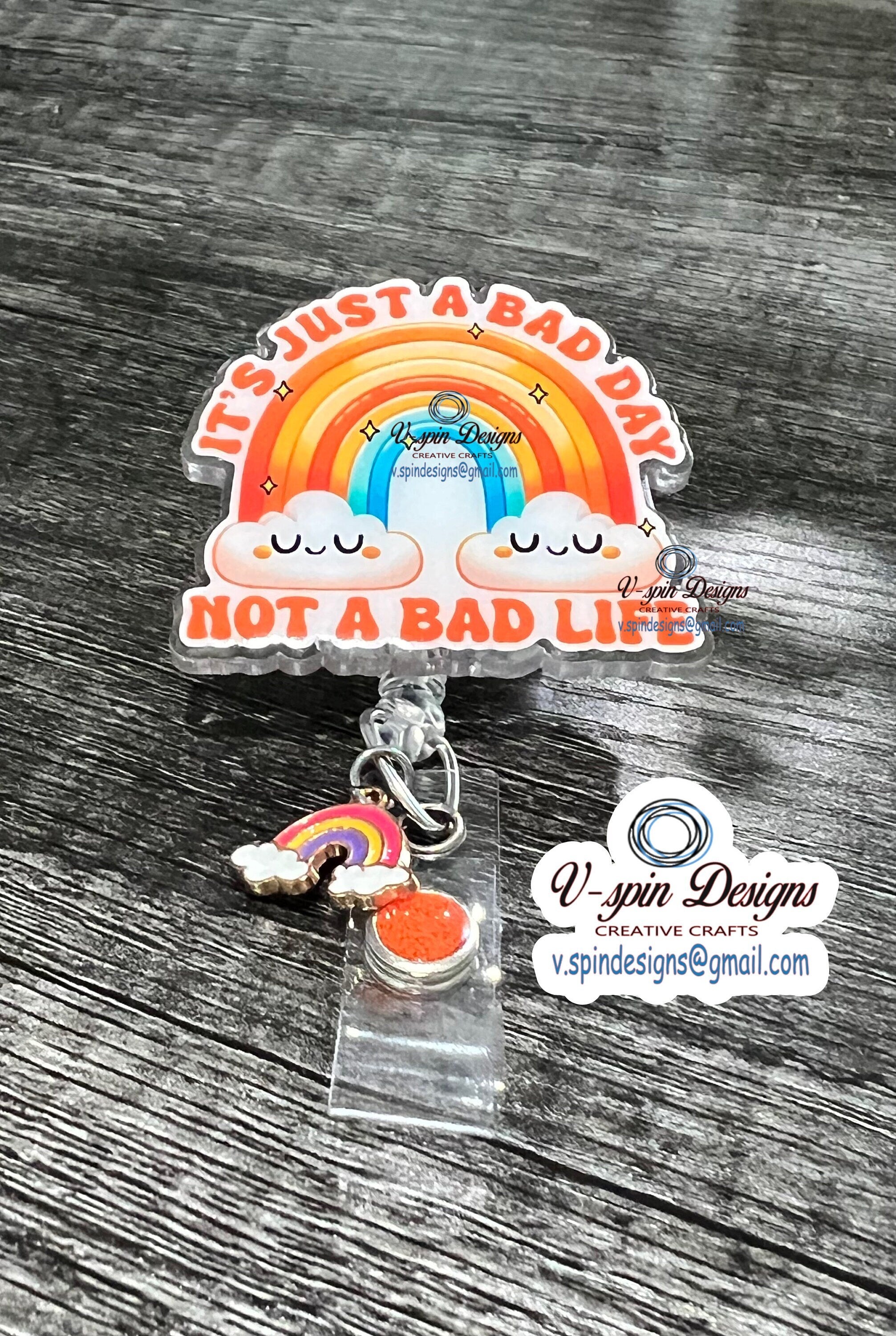 "It's Just a Bad Day, Not a Bad Life" Badge Reel | Inspirational Retractable ID Holder