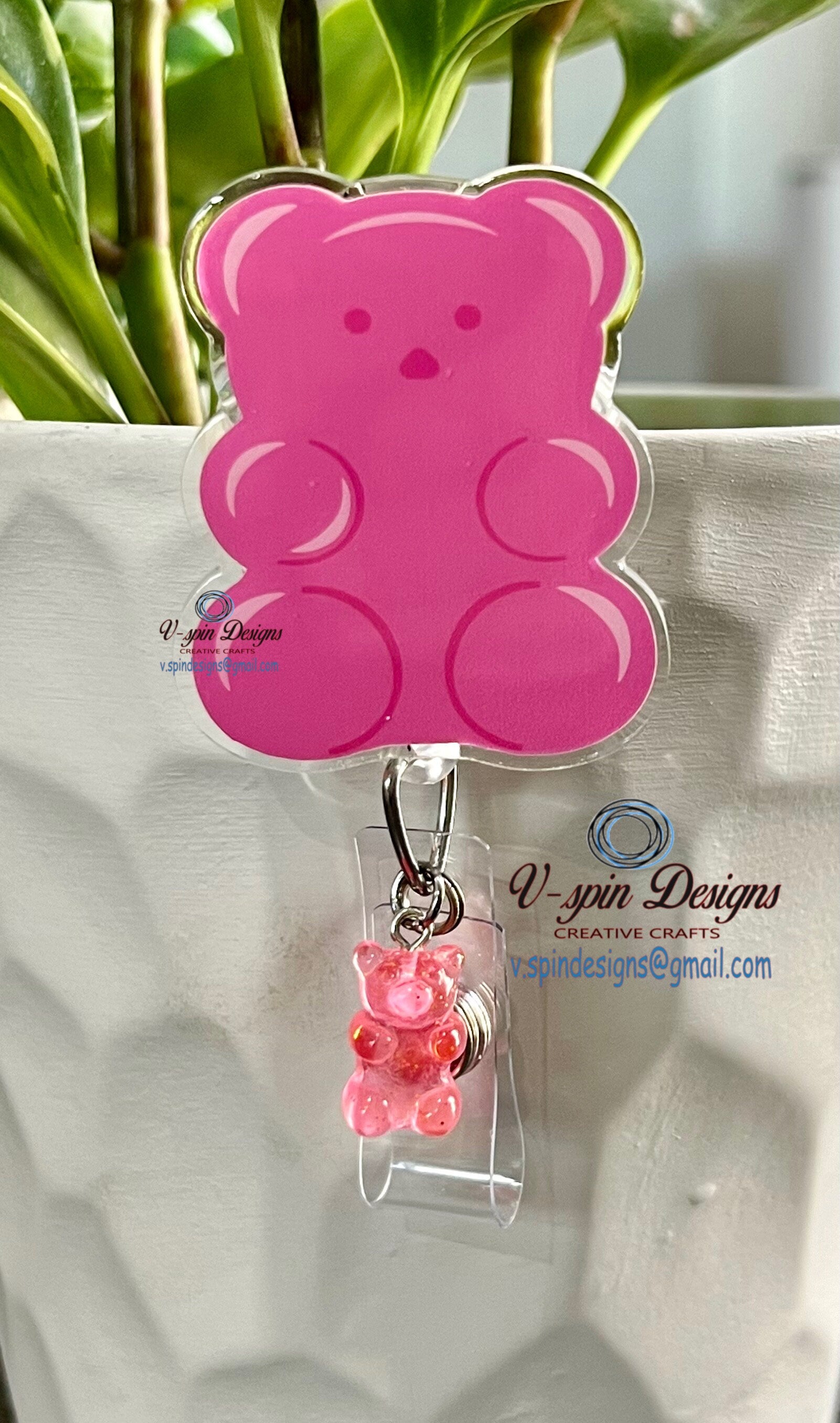 Chunky Gummy Bear retractable badge reel/ID holder/nurse/card holder/teachers/students/candy