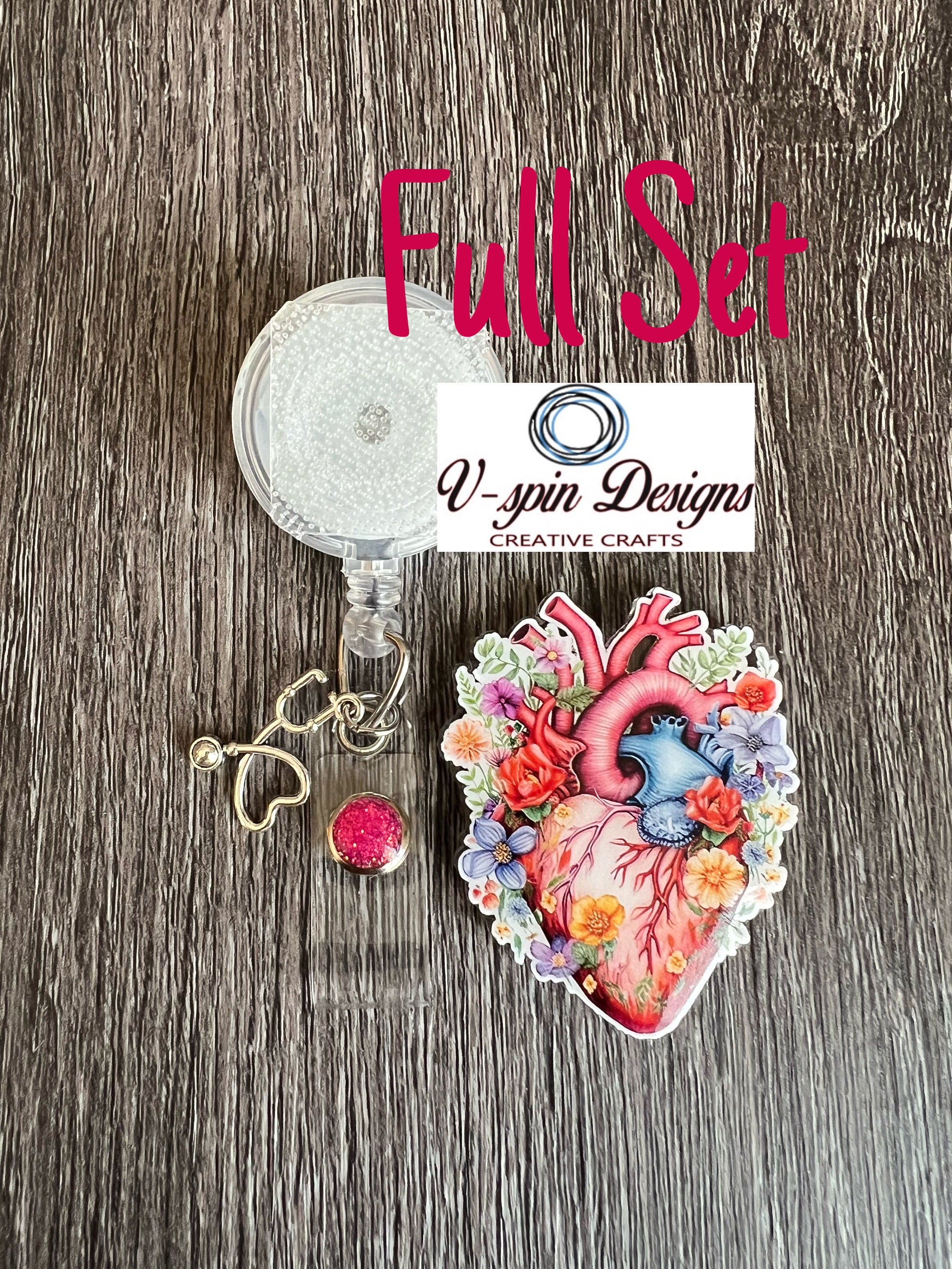 Anatomical Heart badge reel/ID Holder card holder/nurse/cardiology/cardiologist