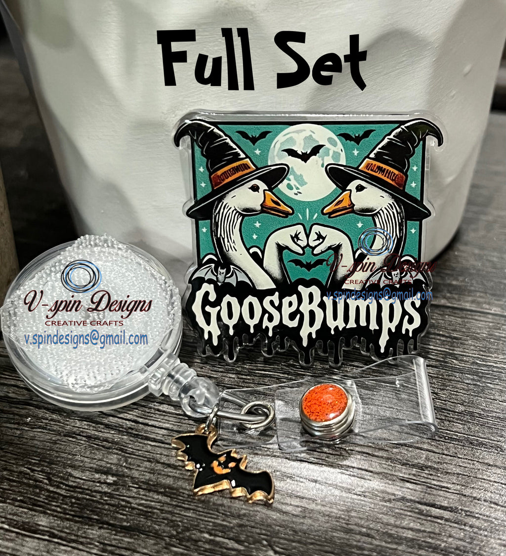 Goosebumps Badge Reel | Halloween Book Lover Retractable Acrylic ID Holder