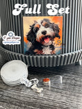 Berne doodle Dog Badge Reel | Retractable Acrylic ID Holder for Dog Lovers