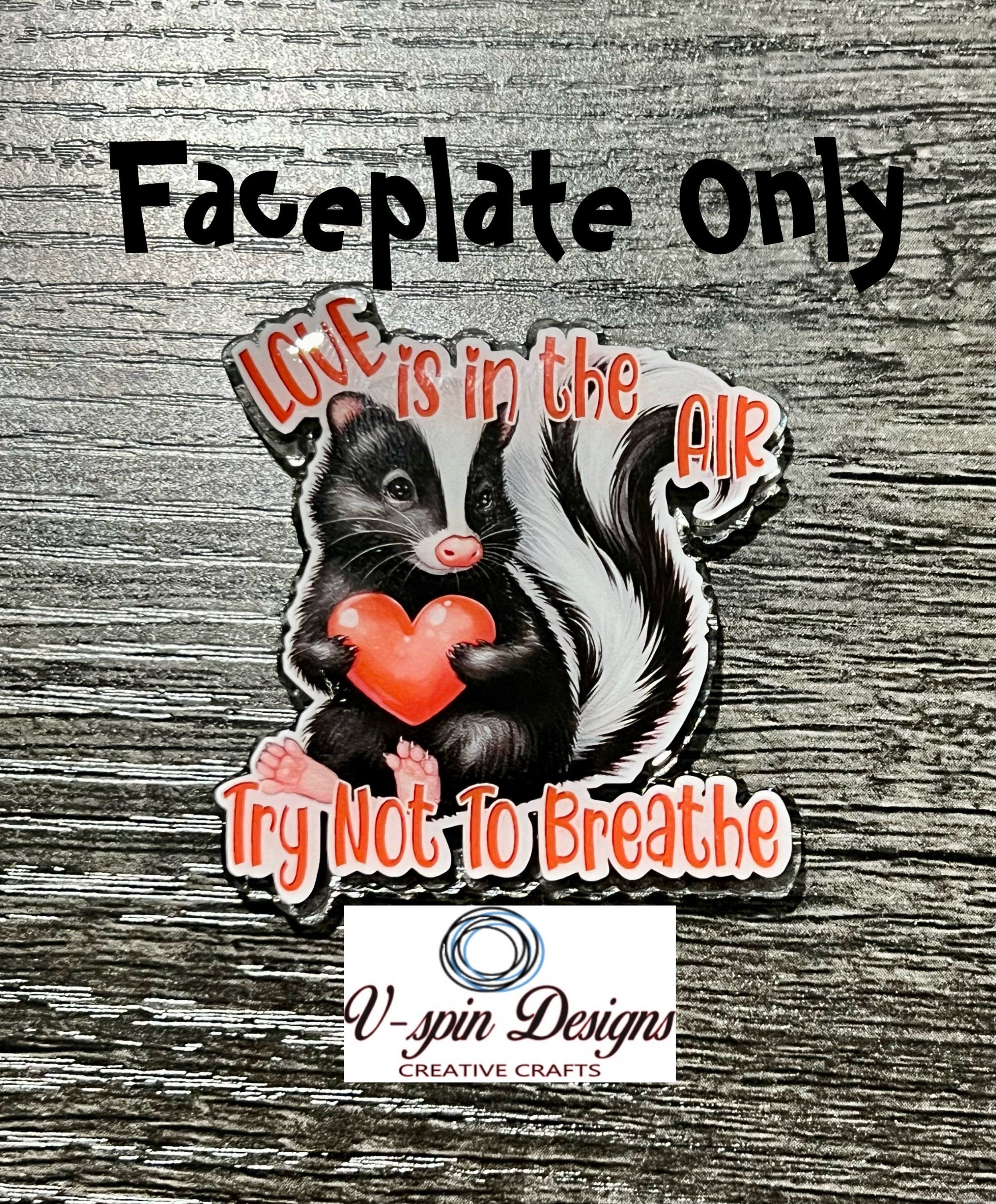 Love is in the air try not to breathe Skunk, badge reel/ID Holder/card holder/teachers/nurses/valentines