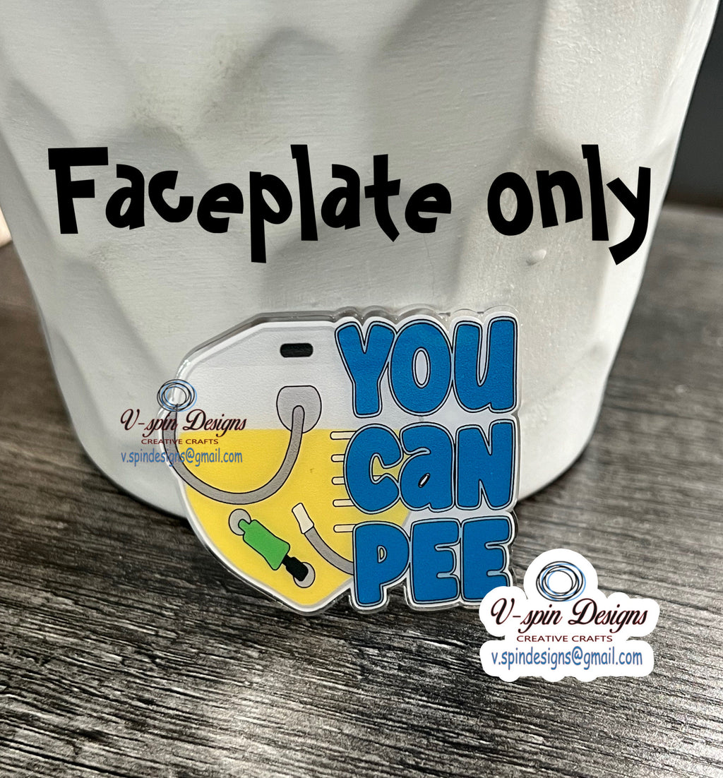 Funny 'You Can Pee' Badge Reel: Acrylic badge reel, nurse badge reels, funny badge reels