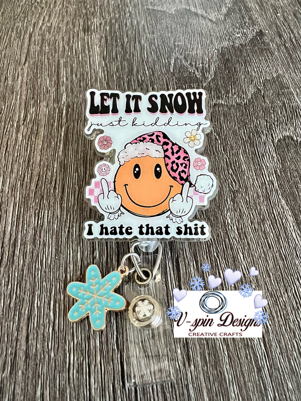2” Acrylic, Funny Just Kidding Badge reel/ID Holder/card holder/nurses/teachers/students