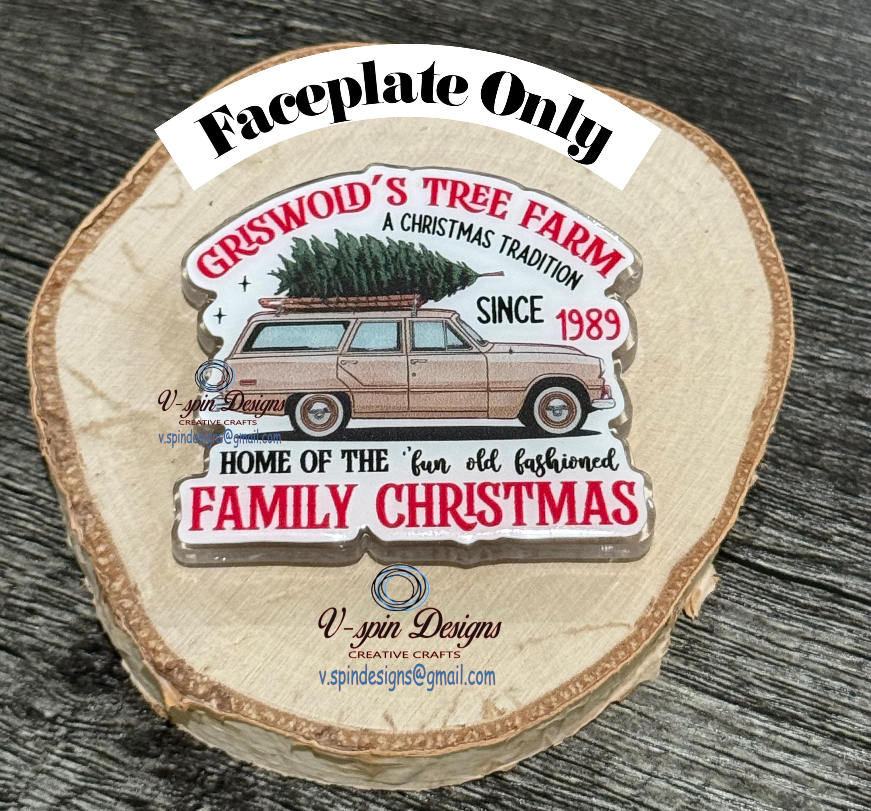 Family Christmas Tree Tradition Badge Reel: Funny Holiday Acrylic ID Holder