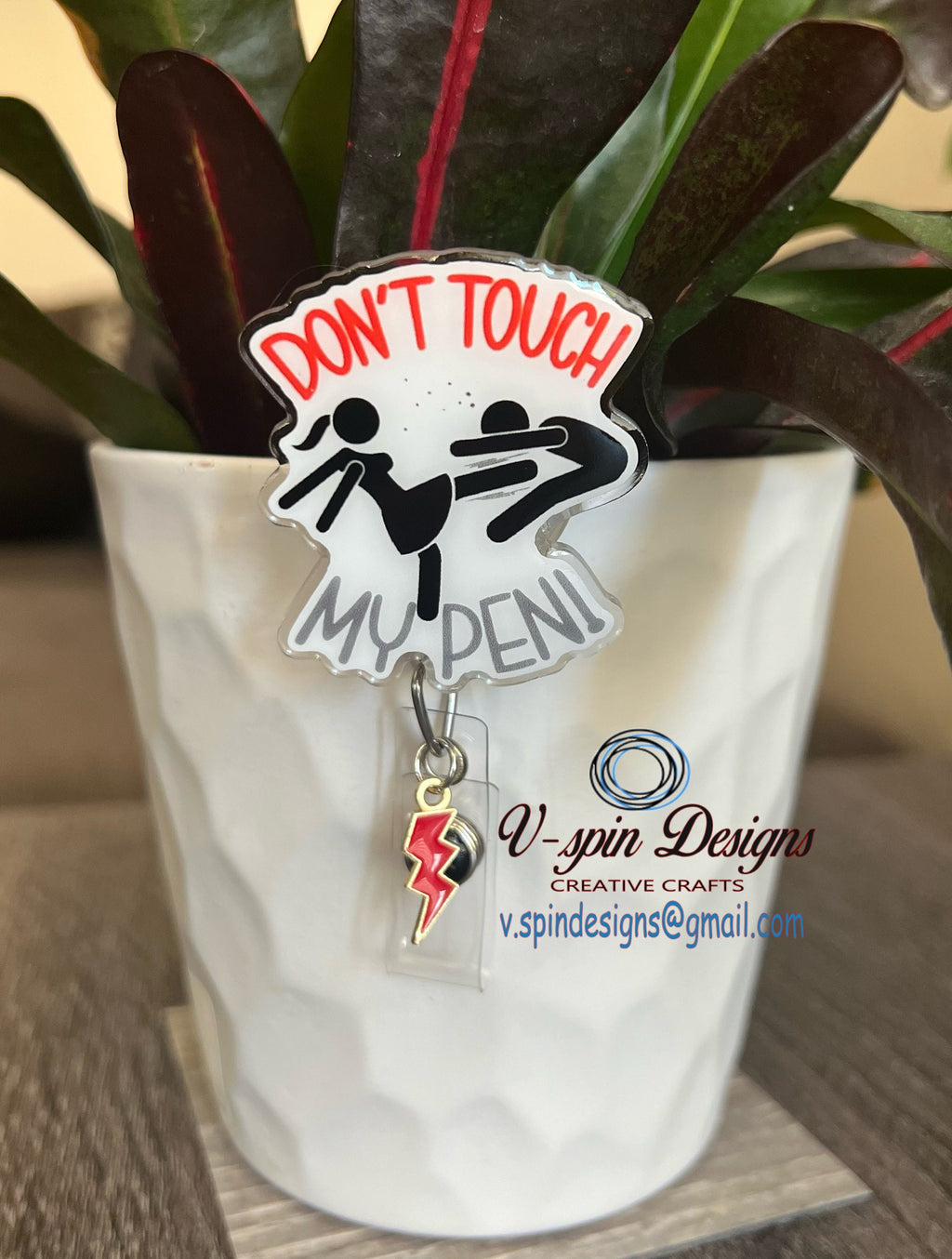 Don’t Touch My Pen Badge reel/ID Holder card holder/nurse/teachers/funny badge reels