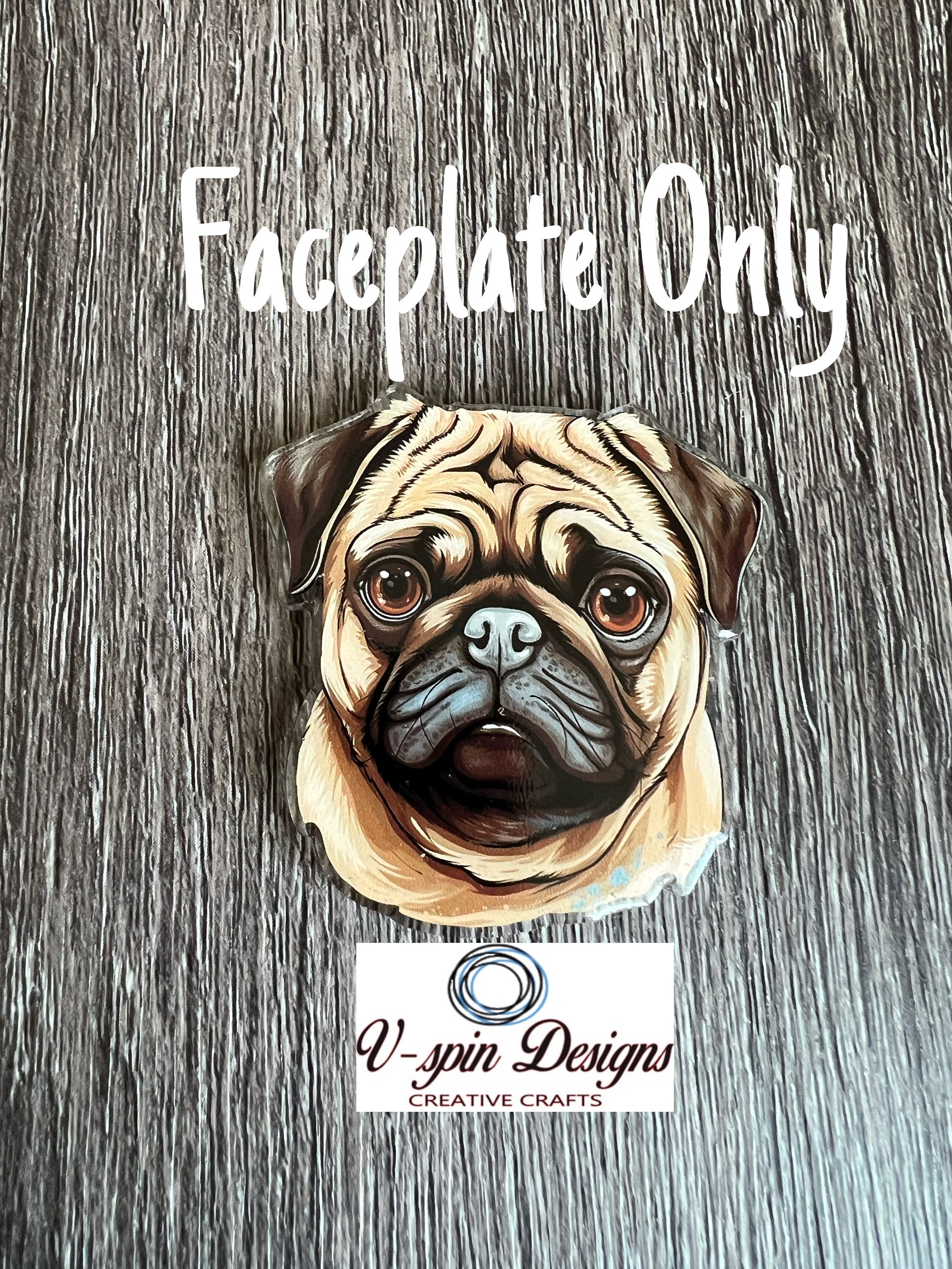 Pug dog retractable badge reel/ID Holder/card holder/dog badge reels/nurses