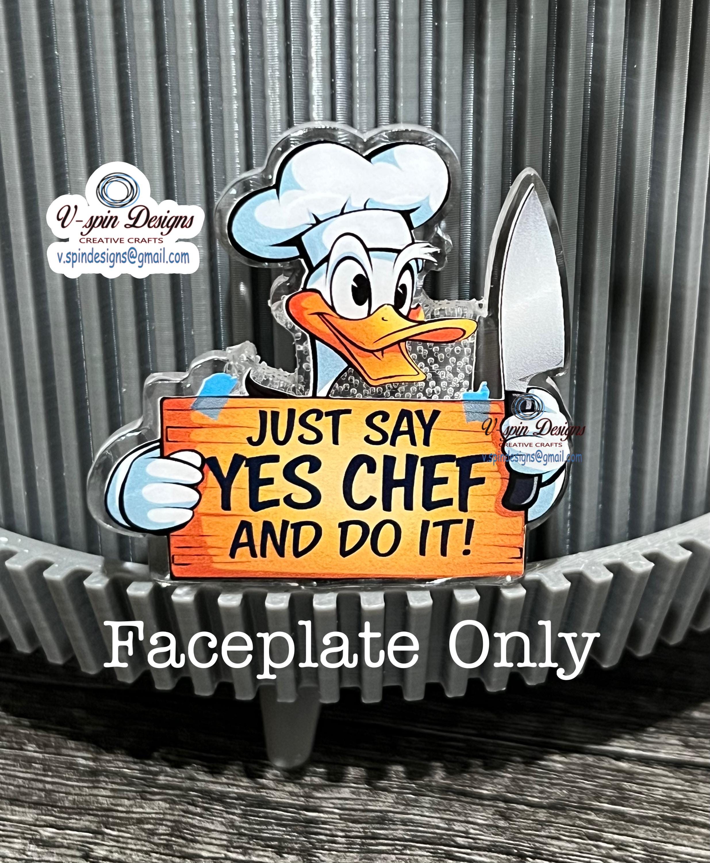 Funny Chef Duck Badge Reel: "Just Say Yes Chef" Acrylic ID Holder