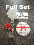 "Love Actually Is All Around" Badge Reel | Retractable Acrylic ID Holder