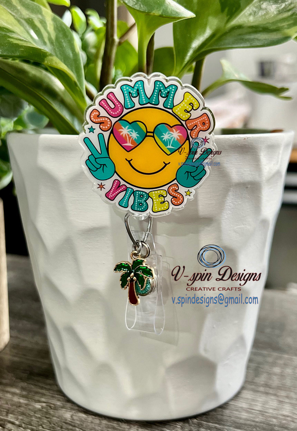 Summer Vibes retractable badge reel/ID Holder/card holder/nurses/teachers/nurses/badge reels
