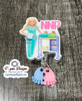 Acrylic NNP Nurse Badge Reel/funny badge reels/badge reel toppers/gift for nurses