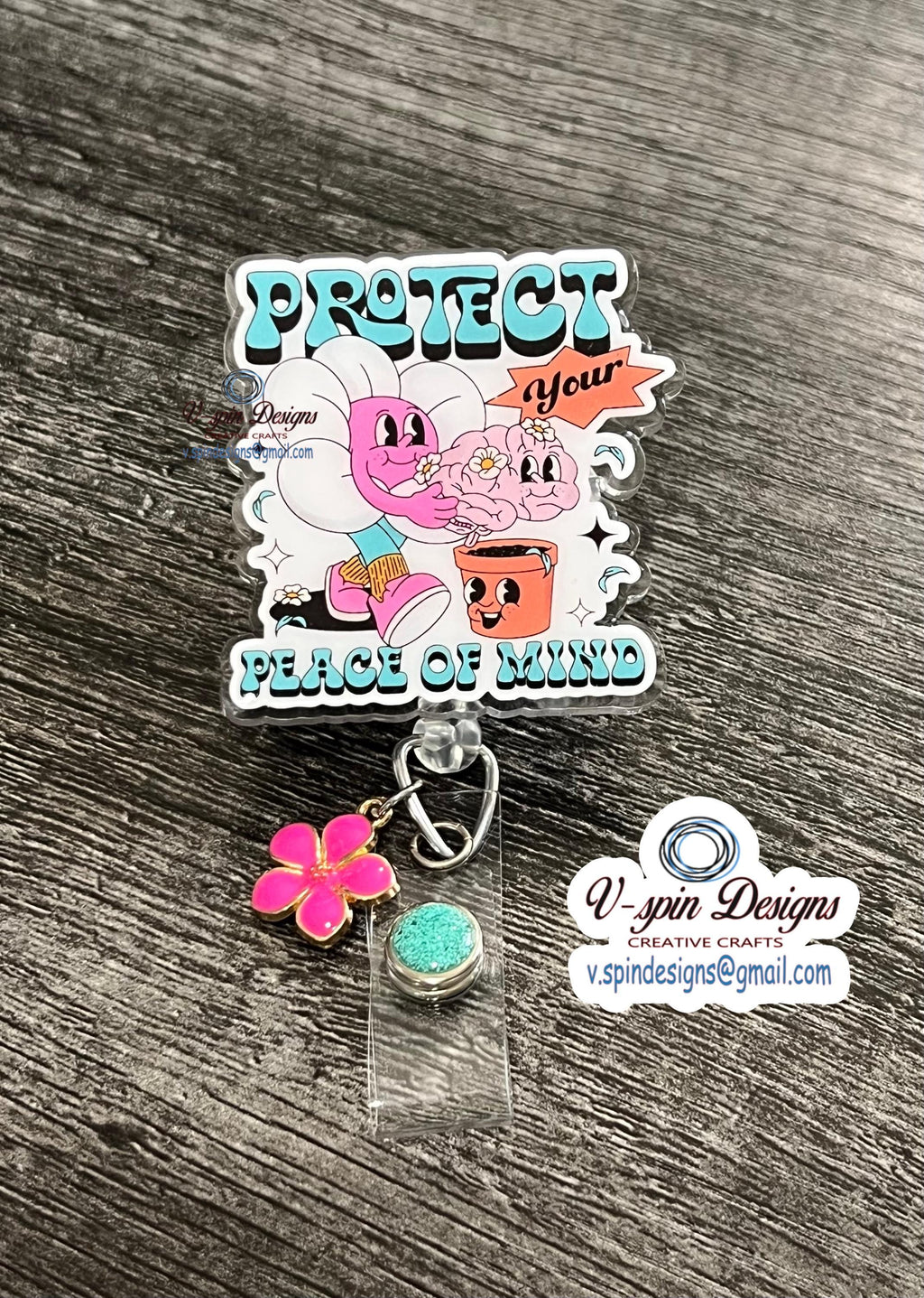 "Protect Your Peace of Mind" Badge Reel | Inspirational Retractable ID Holder