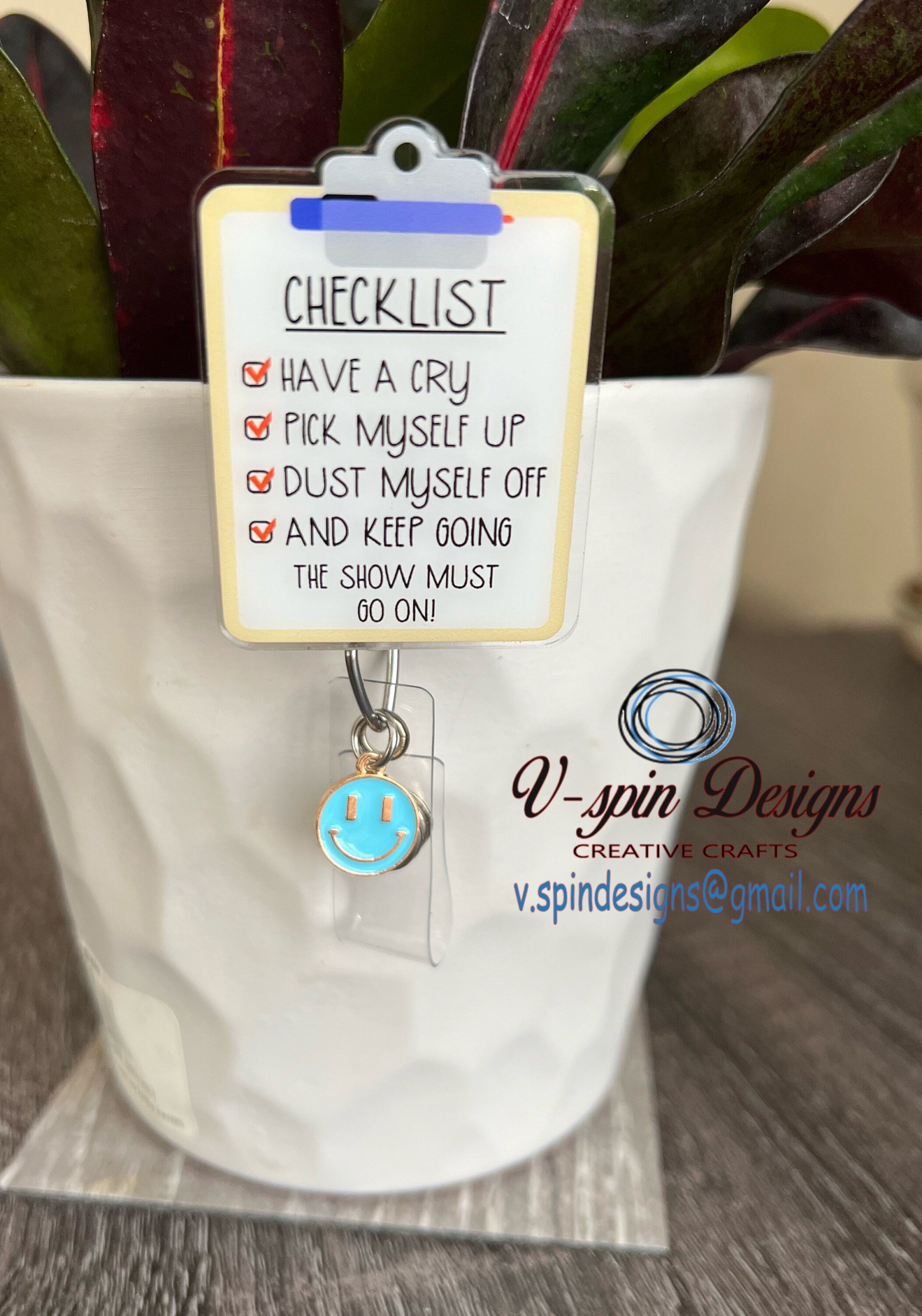 Clipboard Checklist Badge Reel | Funny Nurse Retractable Acrylic ID Holder