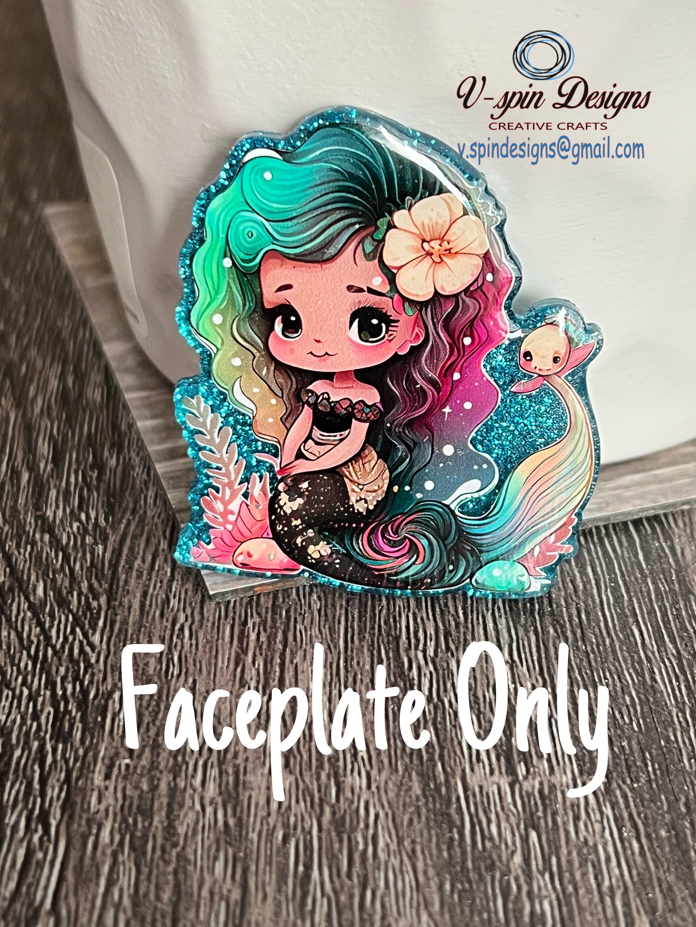 Cute little mermaid, retractable badge reel/ID holder/nurse/card holder/mermaid/ocean/summertime