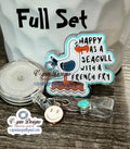 "Happy as a Seagull with a French Fry" Badge Reel | Funny Retractable ID Holder