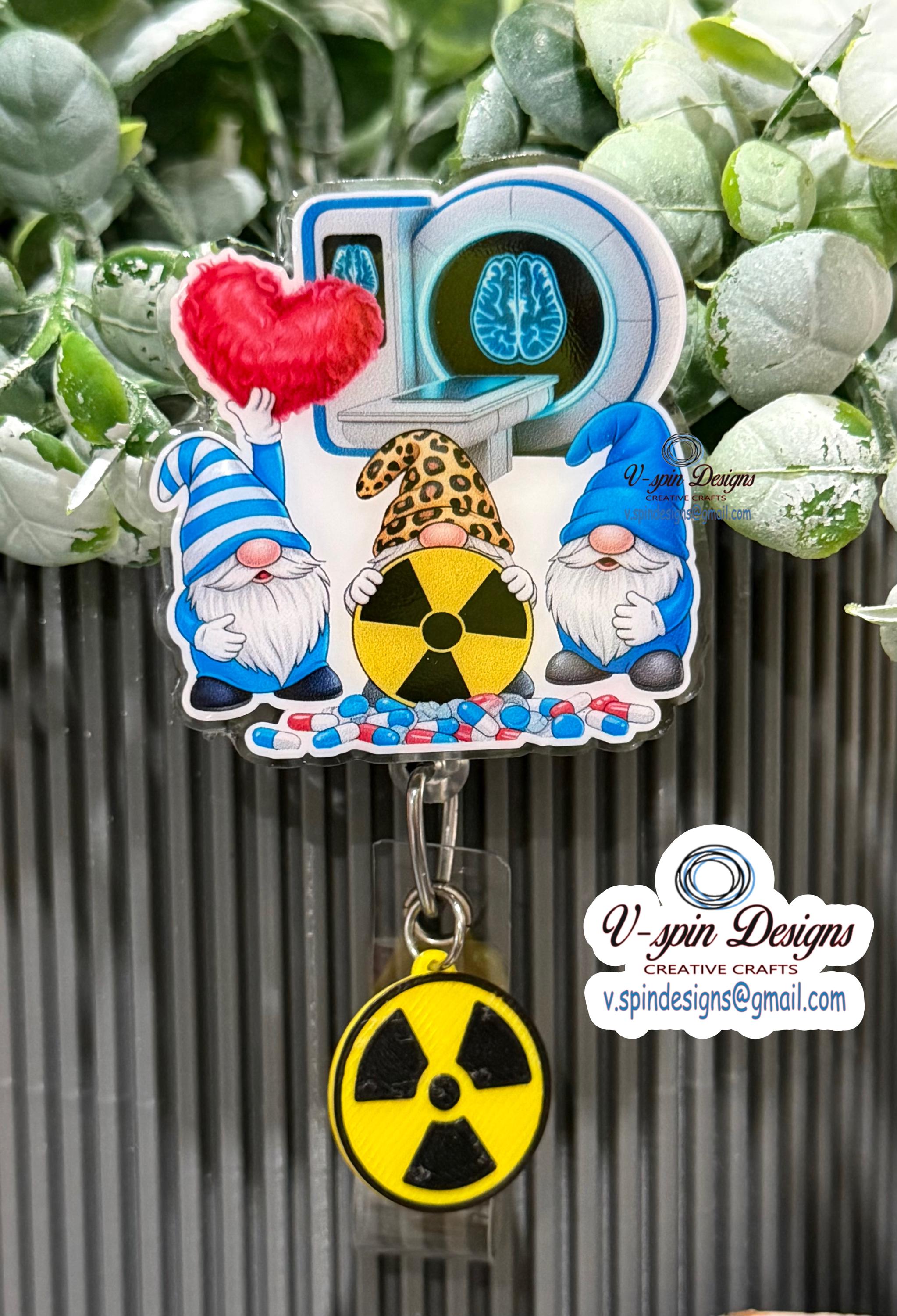 Radiology Gnomes Badge Reel | Retractable Acrylic ID Holder