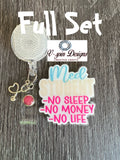 "Med Student: No Sleep, No Money, No Life" Badge Reel | Funny Retractable ID Holder