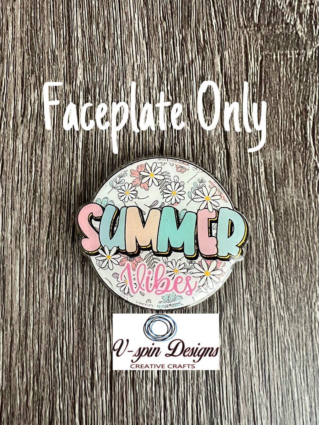 Acrylic Summer Vibes retractable badge reel/ID Holder/card holder/nurses/teachers