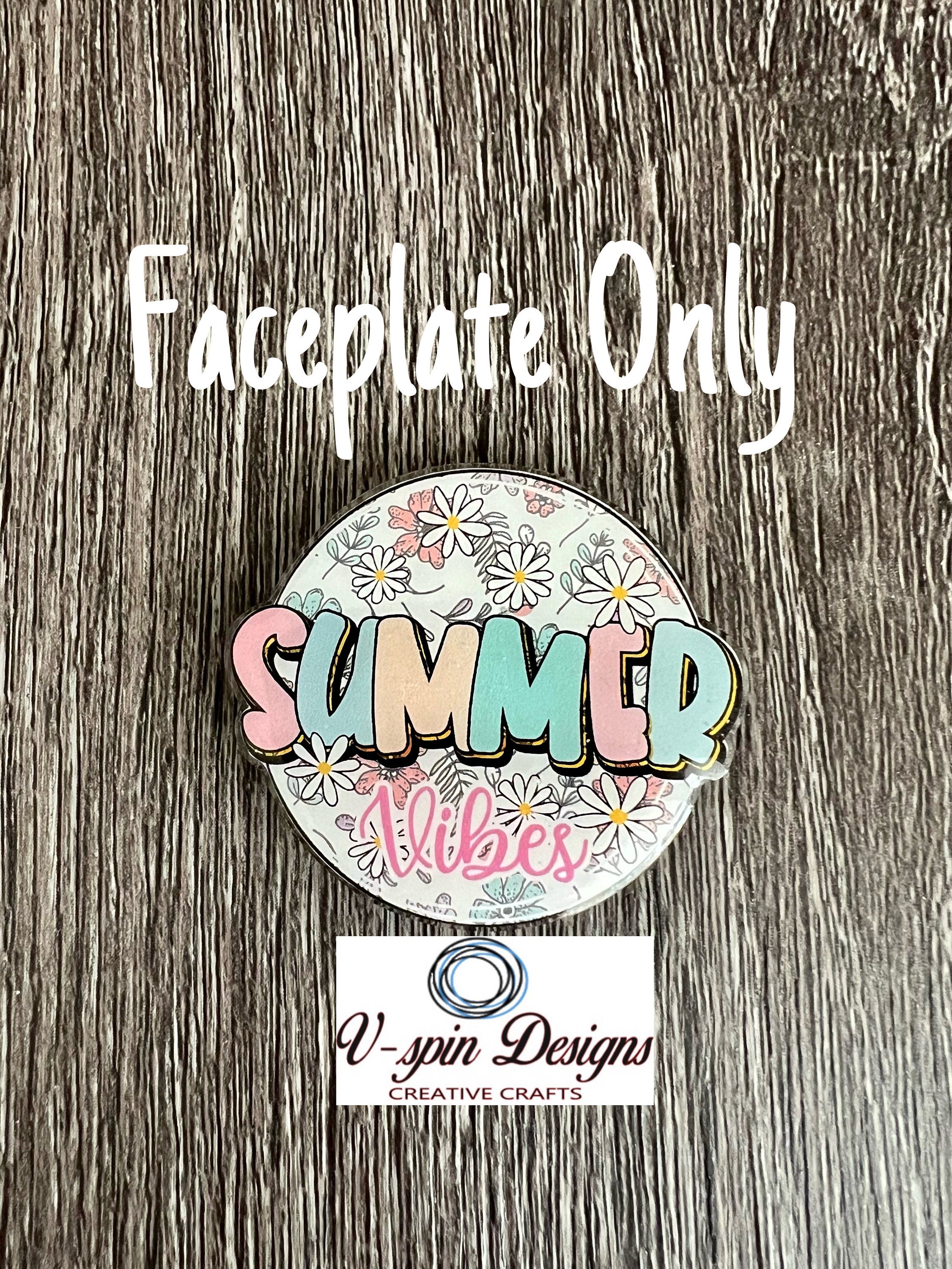 Acrylic Summer Vibes retractable badge reel/ID Holder/card holder/nurses/teachers