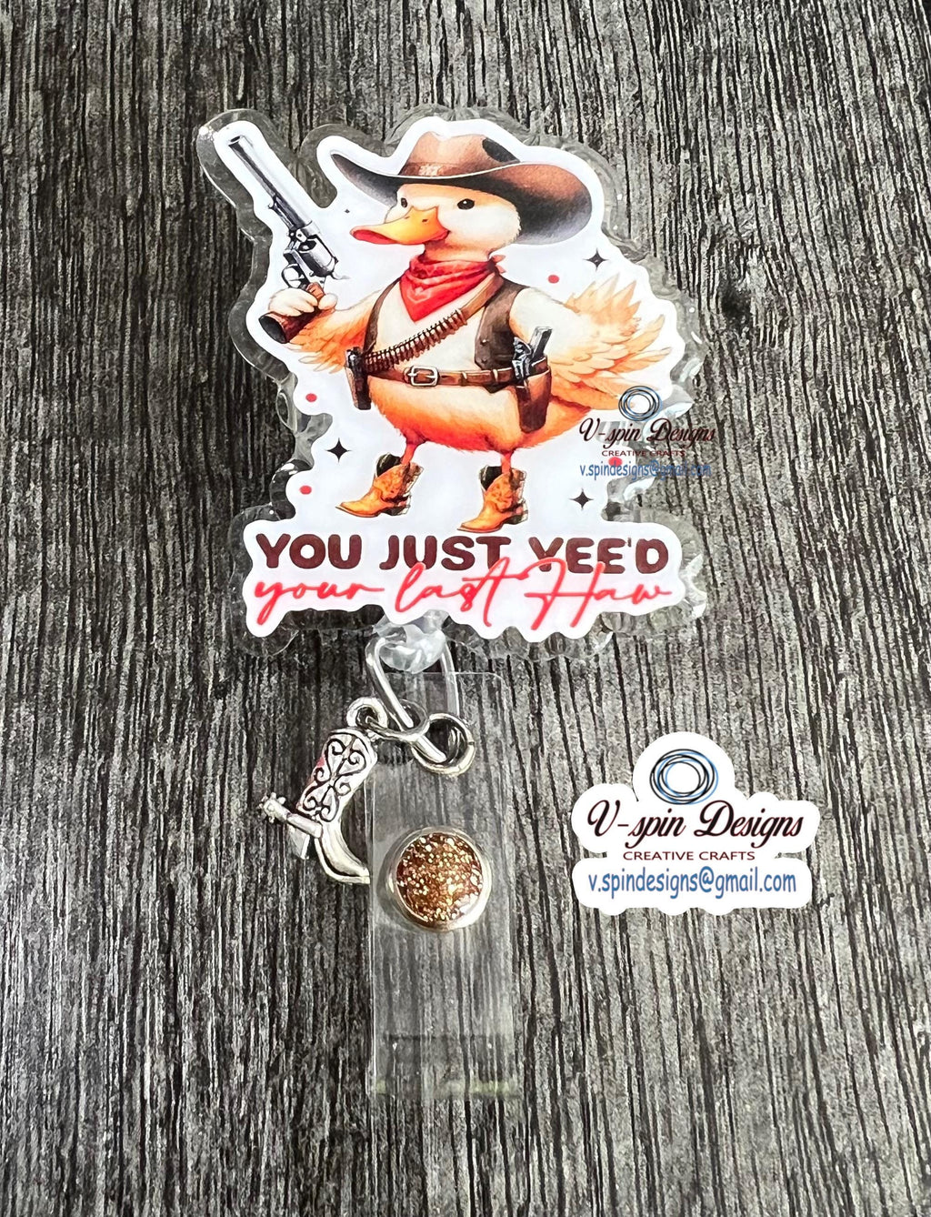Cowboy Duck Badge reel/western badge reels