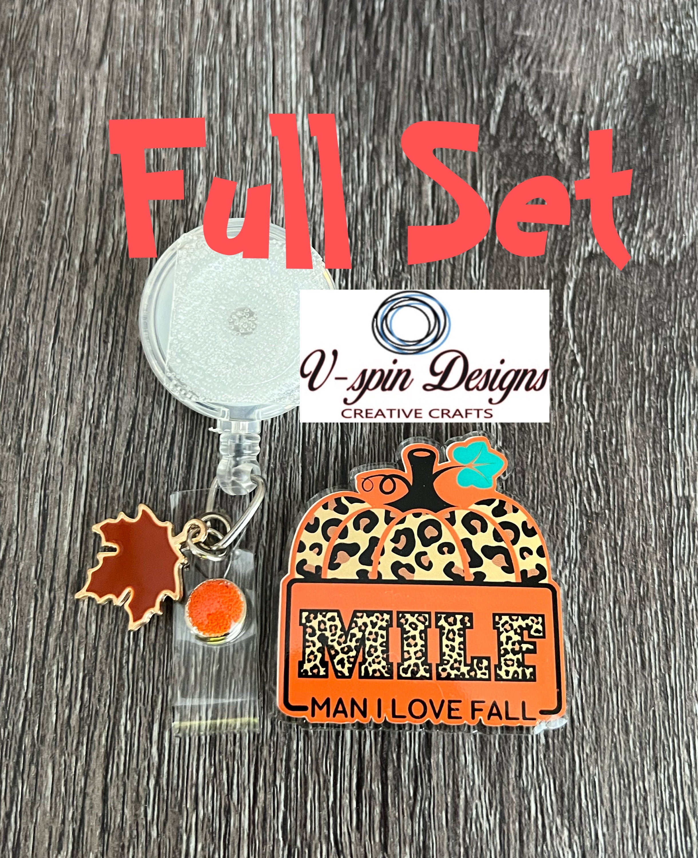"MILF: Man I Love Fall" Badge Reel | Funny Fall Retractable Acrylic ID Holder