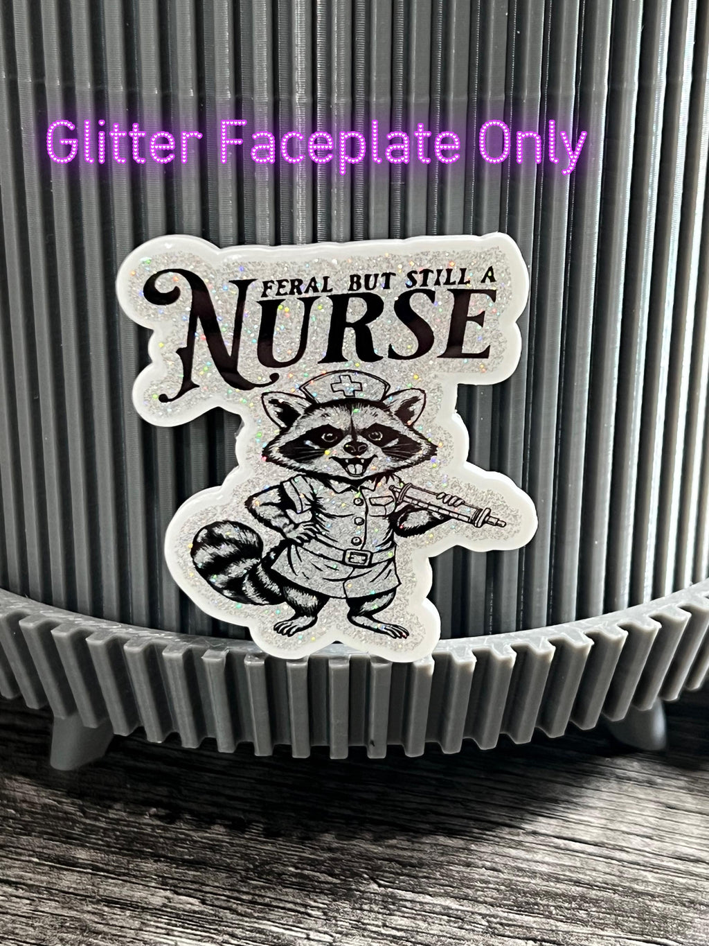 Racoon "Feral but Still a Nurse" badge reel/ID Holder card holder/nurse badge reels/badge reel toppers