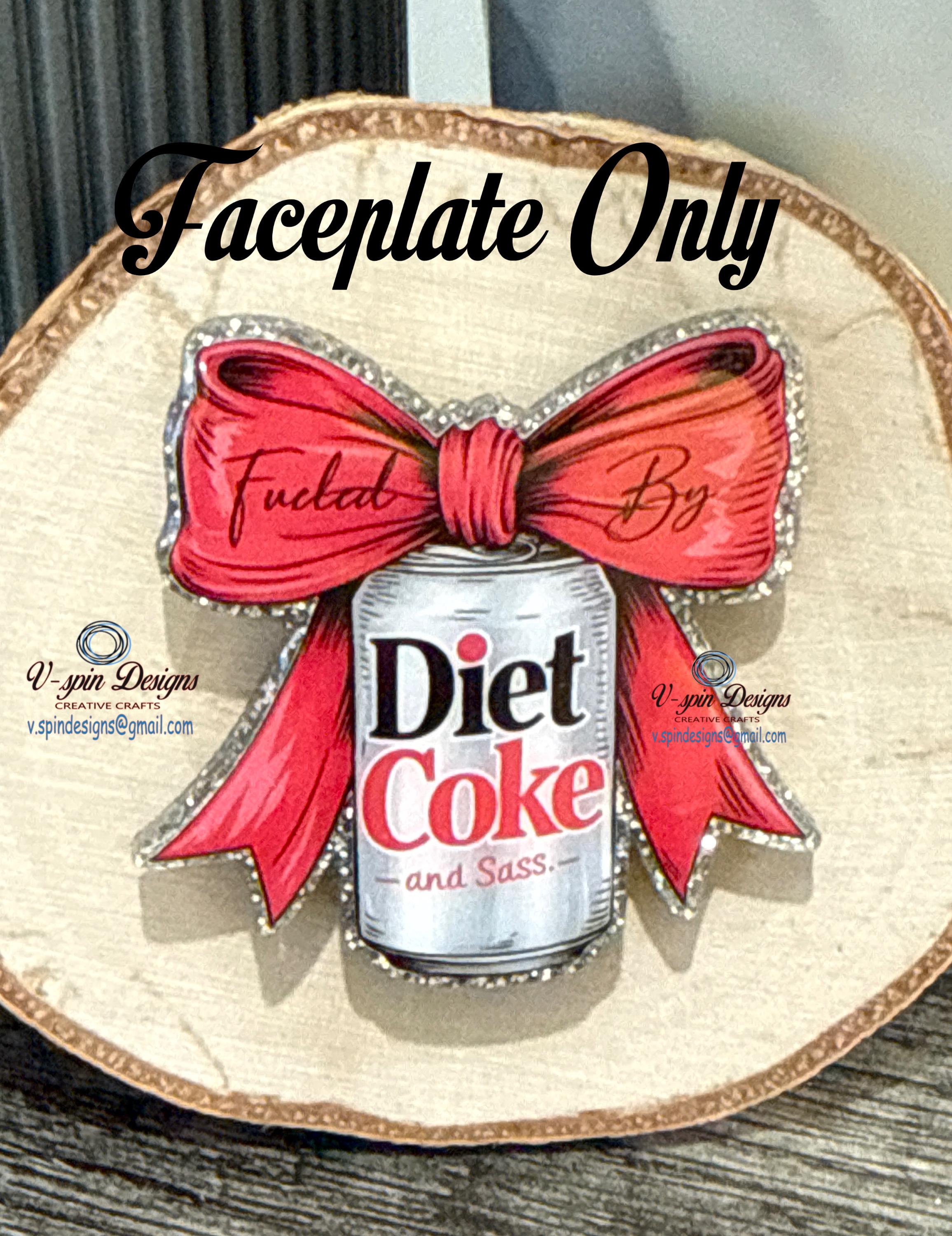 "Fueled by Soda & Sass" Badge Reel | Silver Glitter Retractable Acrylic ID Holder