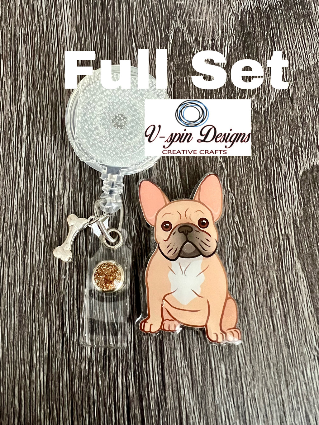 Frenchie Dog Badge Reel | Retractable Acrylic ID Holder for Dog Lovers