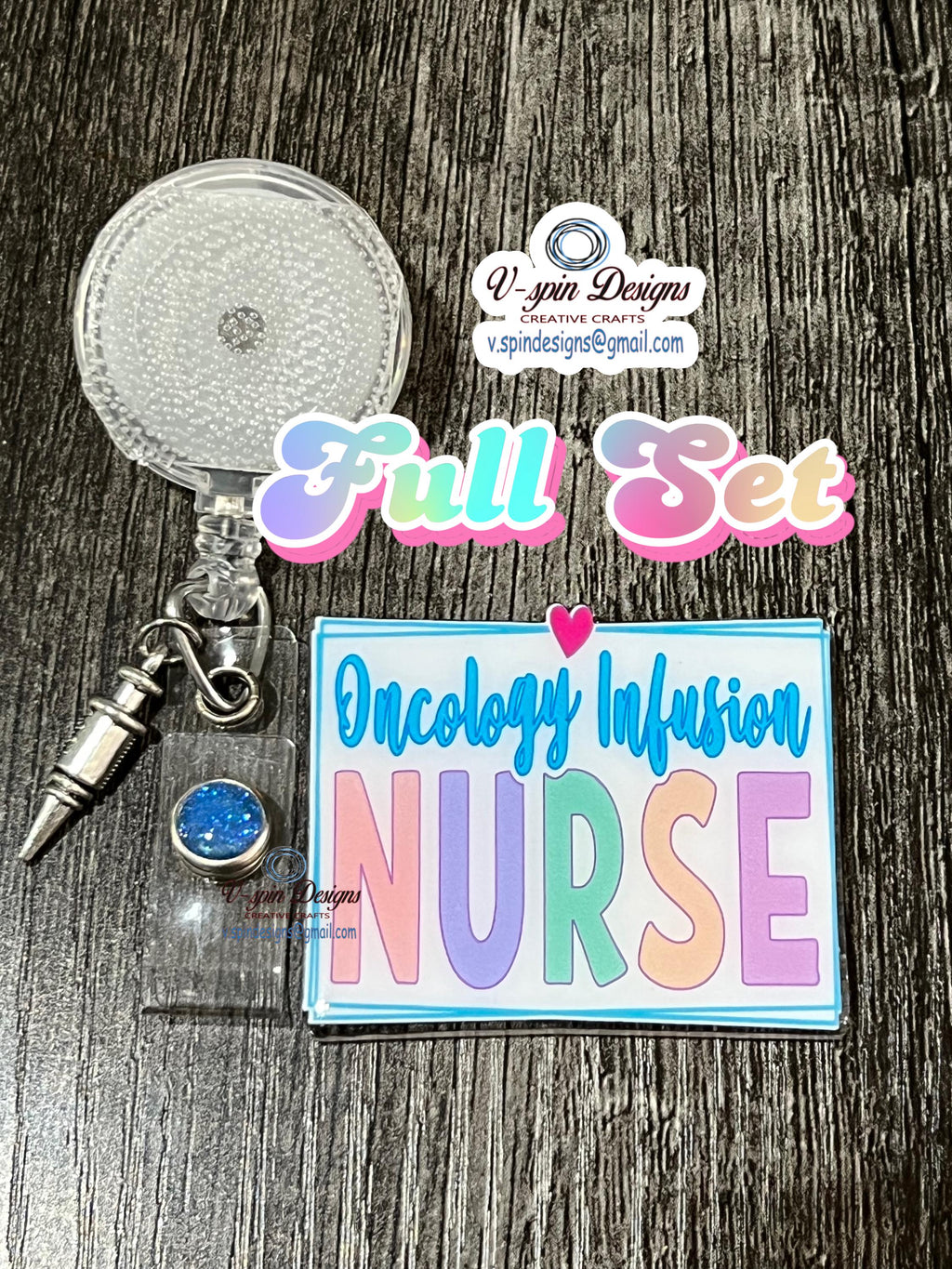 Oncology Infusion Nurse Badge Reel | Retractable Acrylic ID Holder