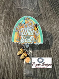 Wild Soul badge reel/ID Holder/nurses/teachers/badge holder/hippie badge reels