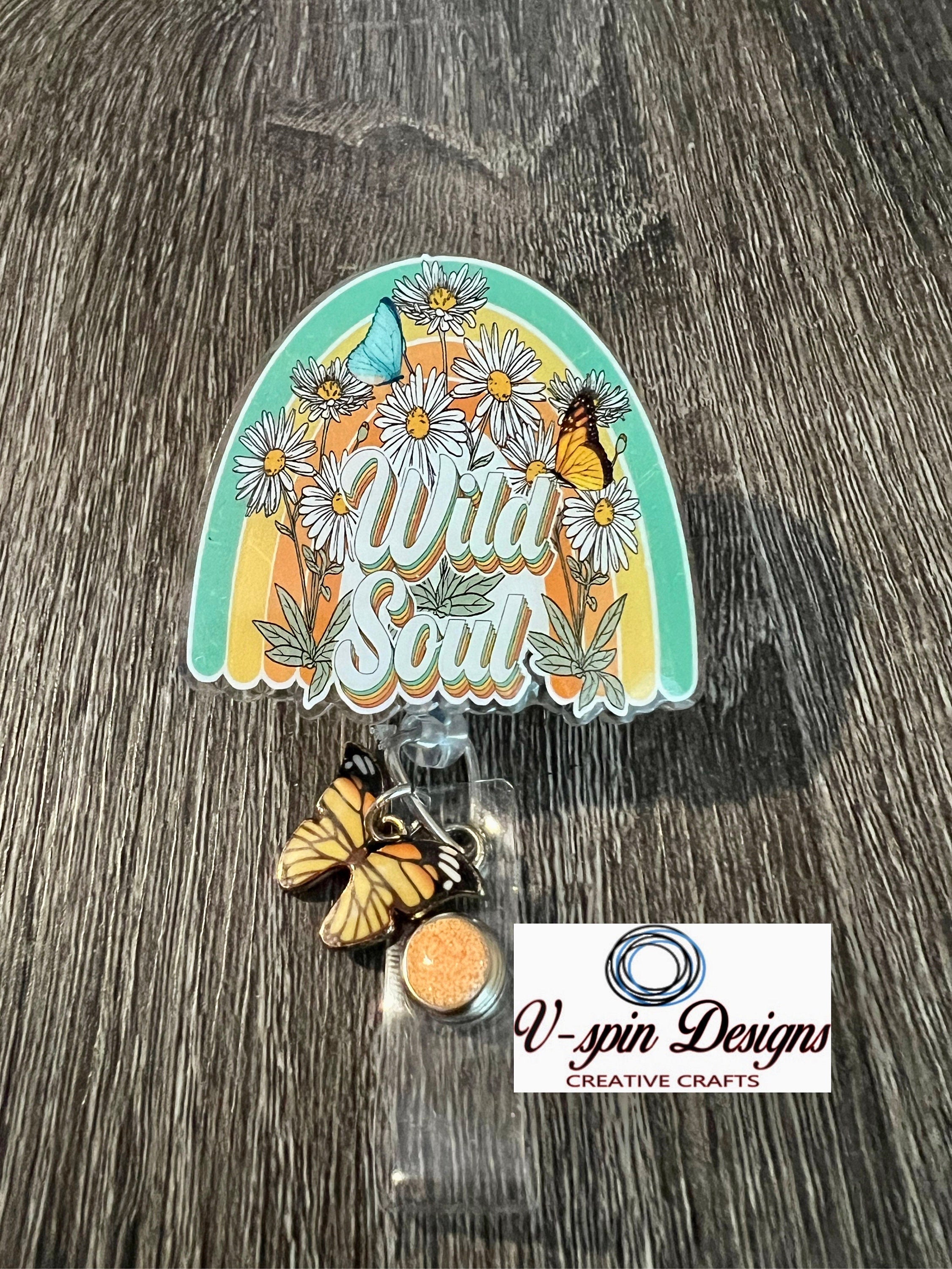 Wild Soul badge reel/ID Holder/nurses/teachers/badge holder/hippie badge reels