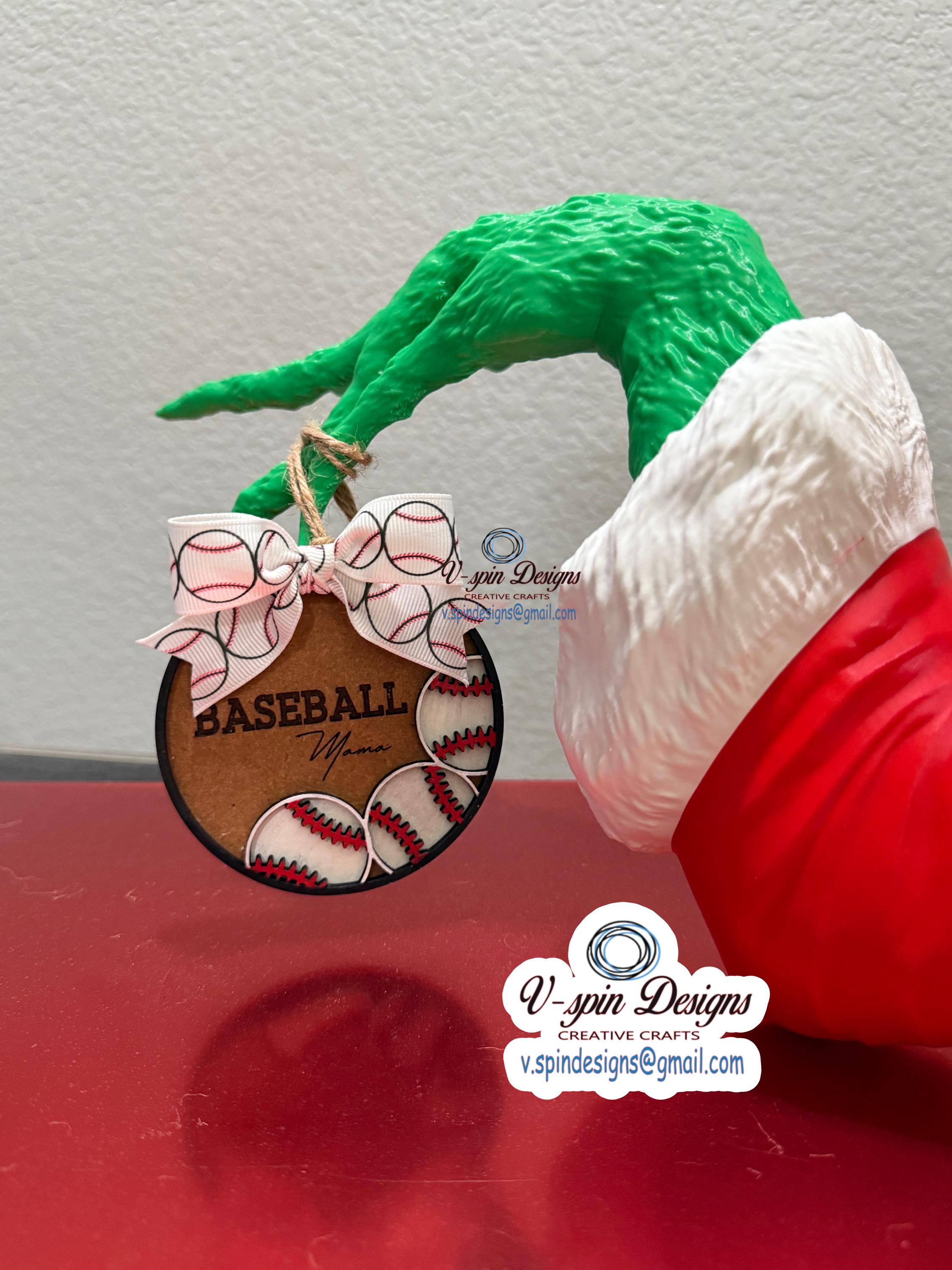 Baseball Mom Christmas Ornament | Handcrafted Wooden Tree Decoration