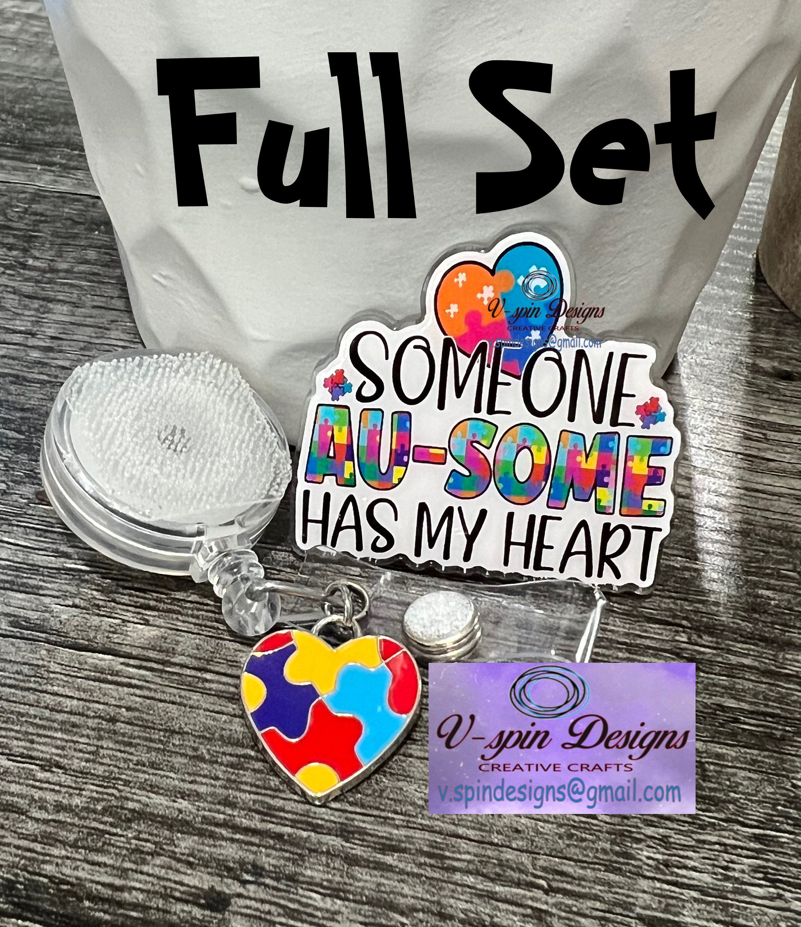 Autism “Someone Au-some Has My Heart” badge reel/ID holder/card holder/nurses/pediatrics/teachers