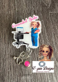Funny Overworked Badge reel/ID Holder card holder/nurse/teachers/fun/silly