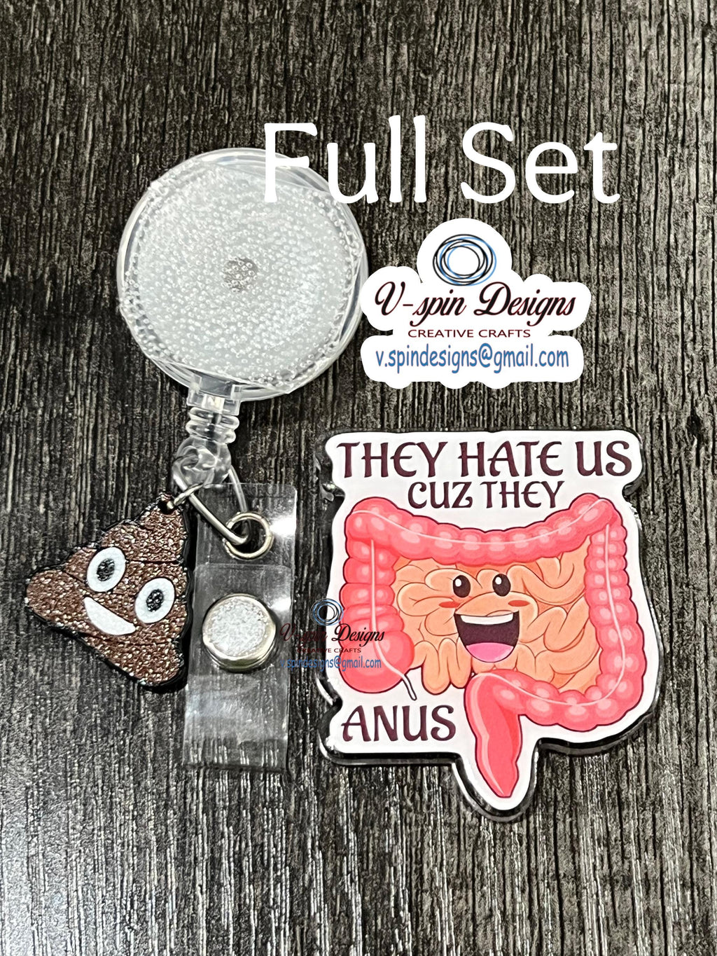 Funny “They Hate us Cuz they anus” Colon badge reel/Colonoscopy/rectal/proctologist/rectum badge reels