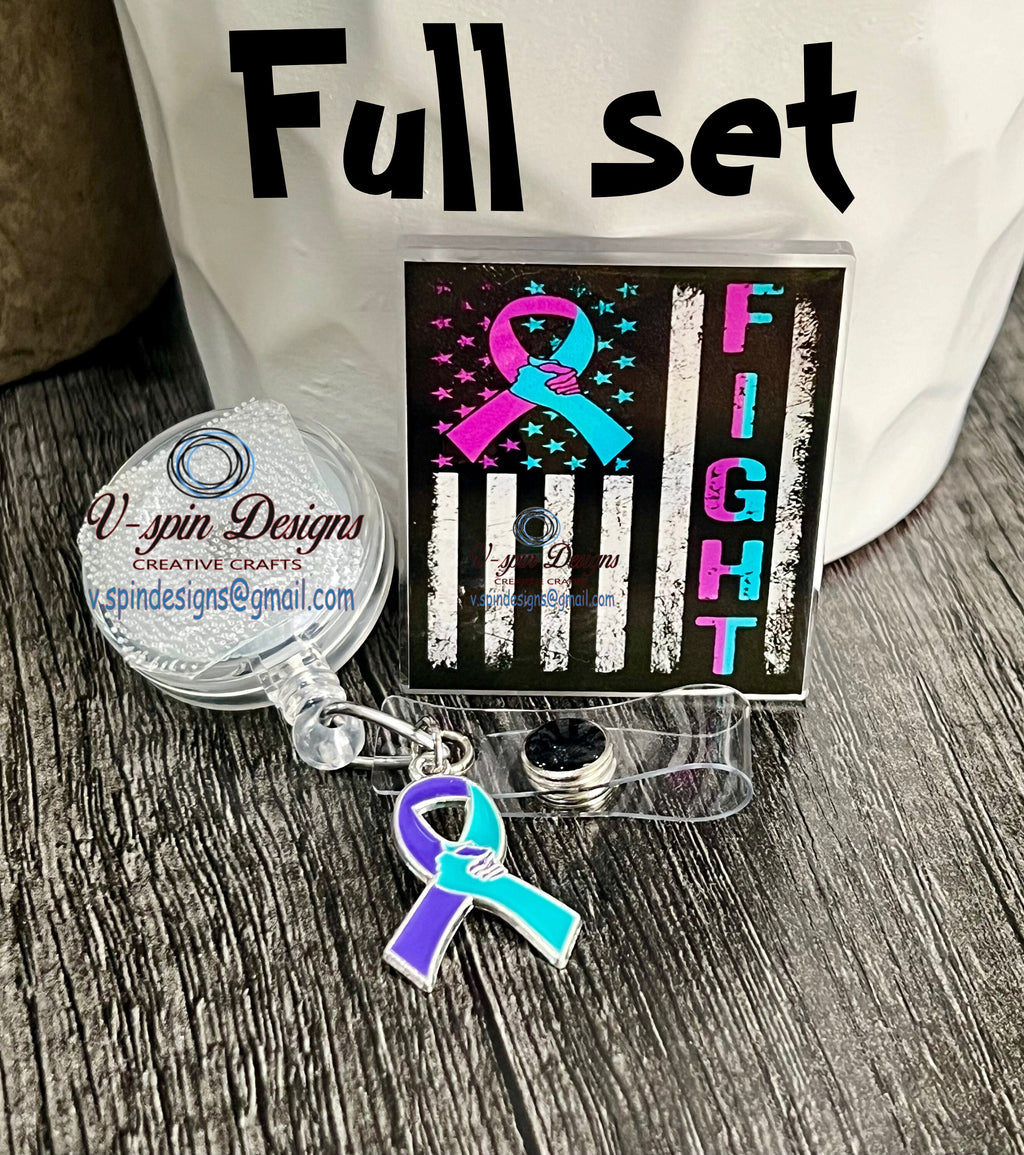 Suicide Prevention “FIGHT” badge reel/ID Holder/nurses/teachers/support/awareness