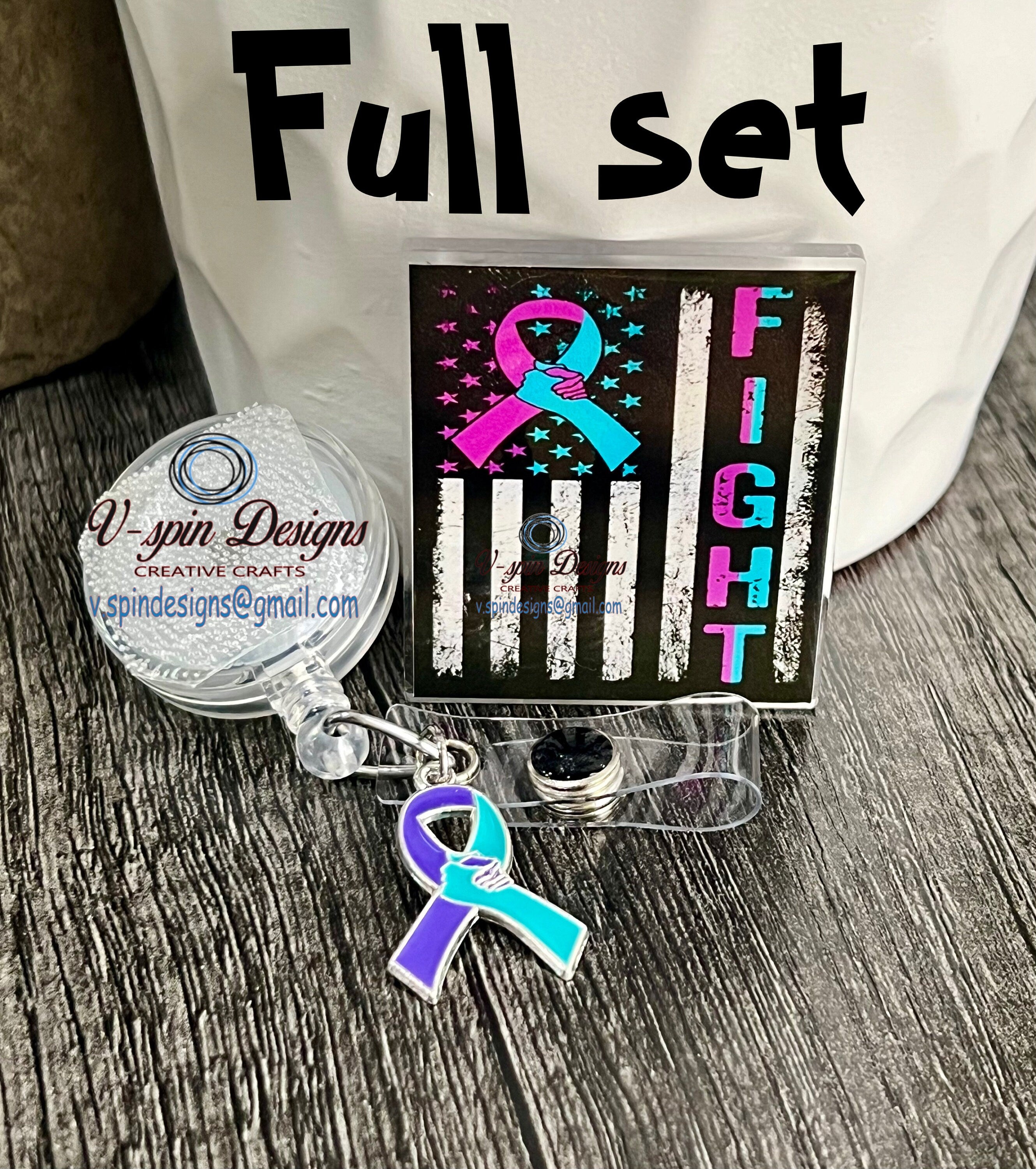 Suicide Prevention “FIGHT” badge reel/ID Holder/nurses/teachers/support/awareness