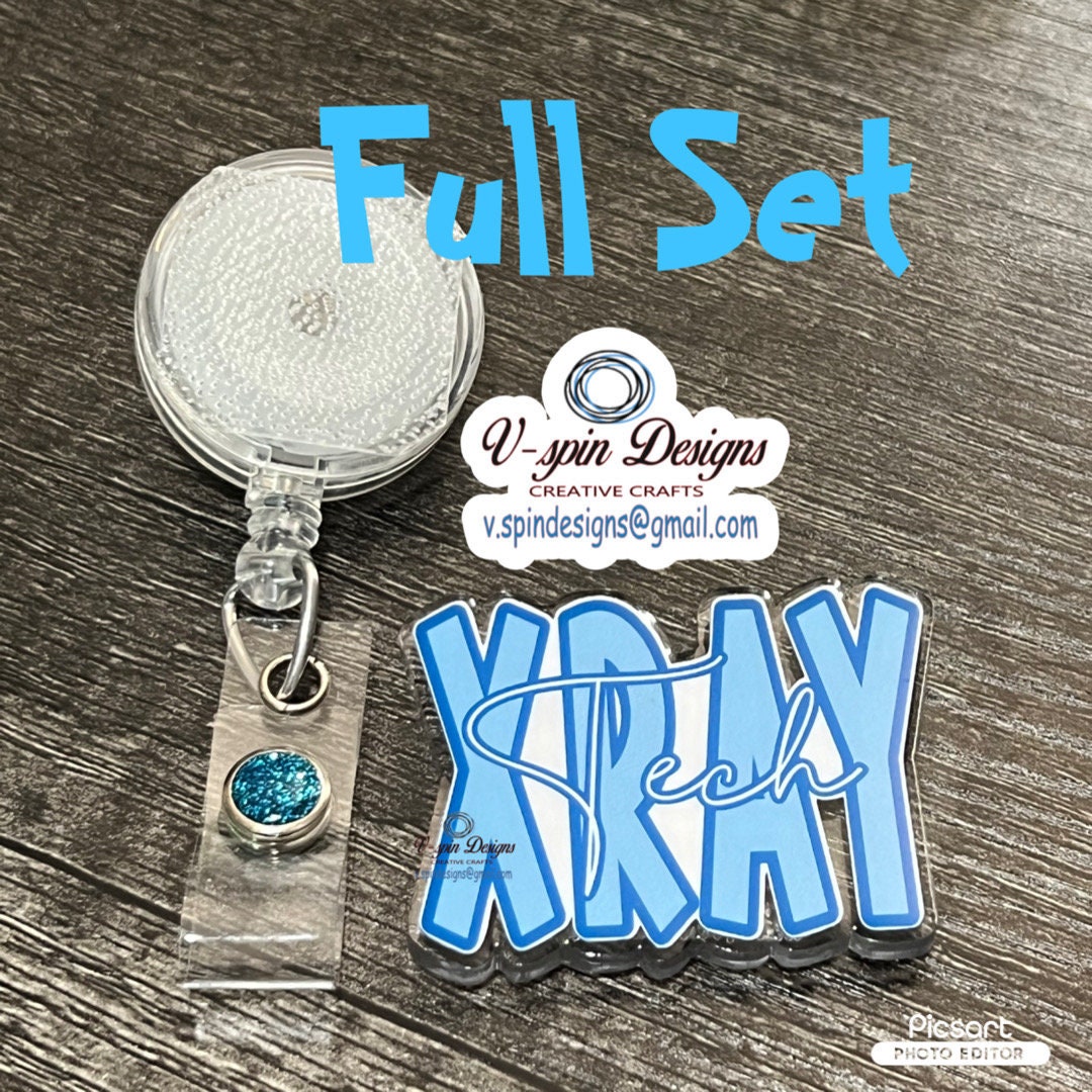 X-Ray Tech Badge Reel | Retractable Acrylic ID Holder for Radiology